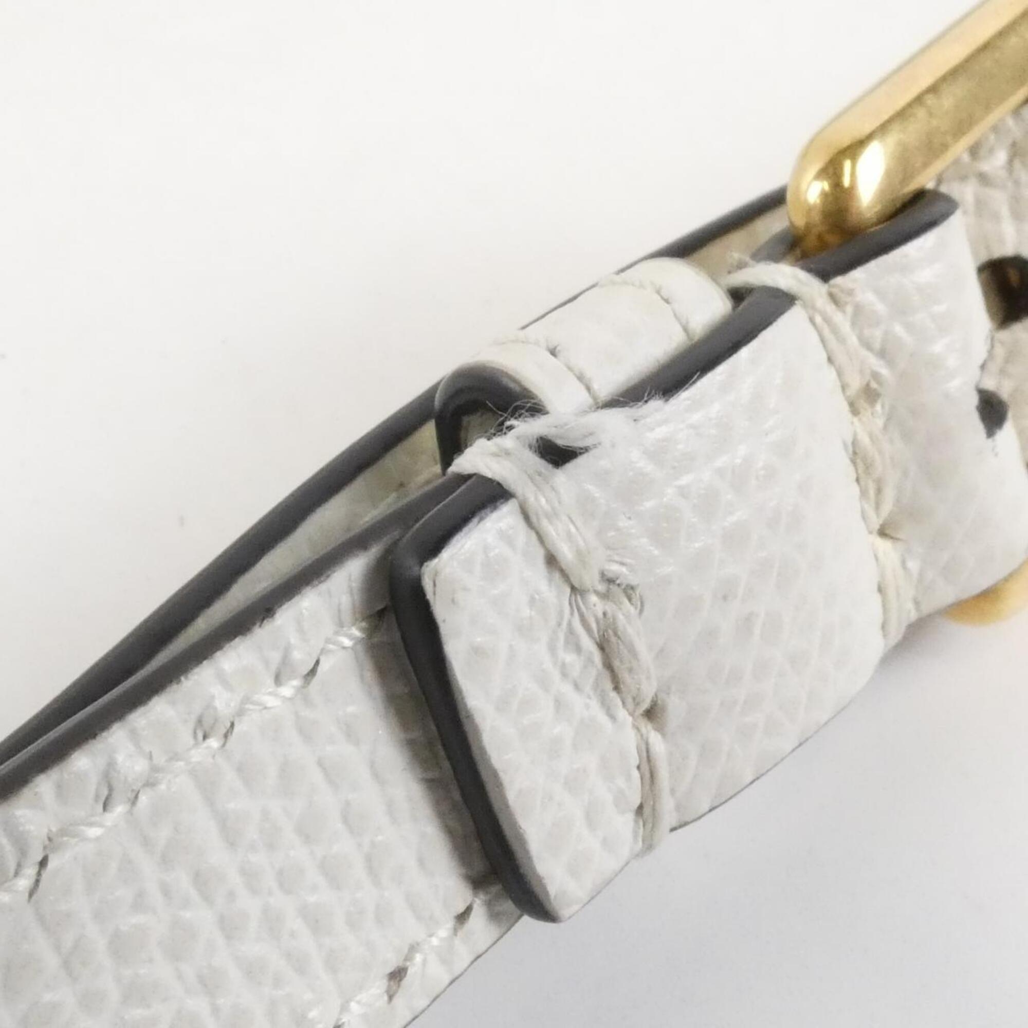 Christian Dior White Leather Saddle Bag Shoulder Bag (Pre-Owned)