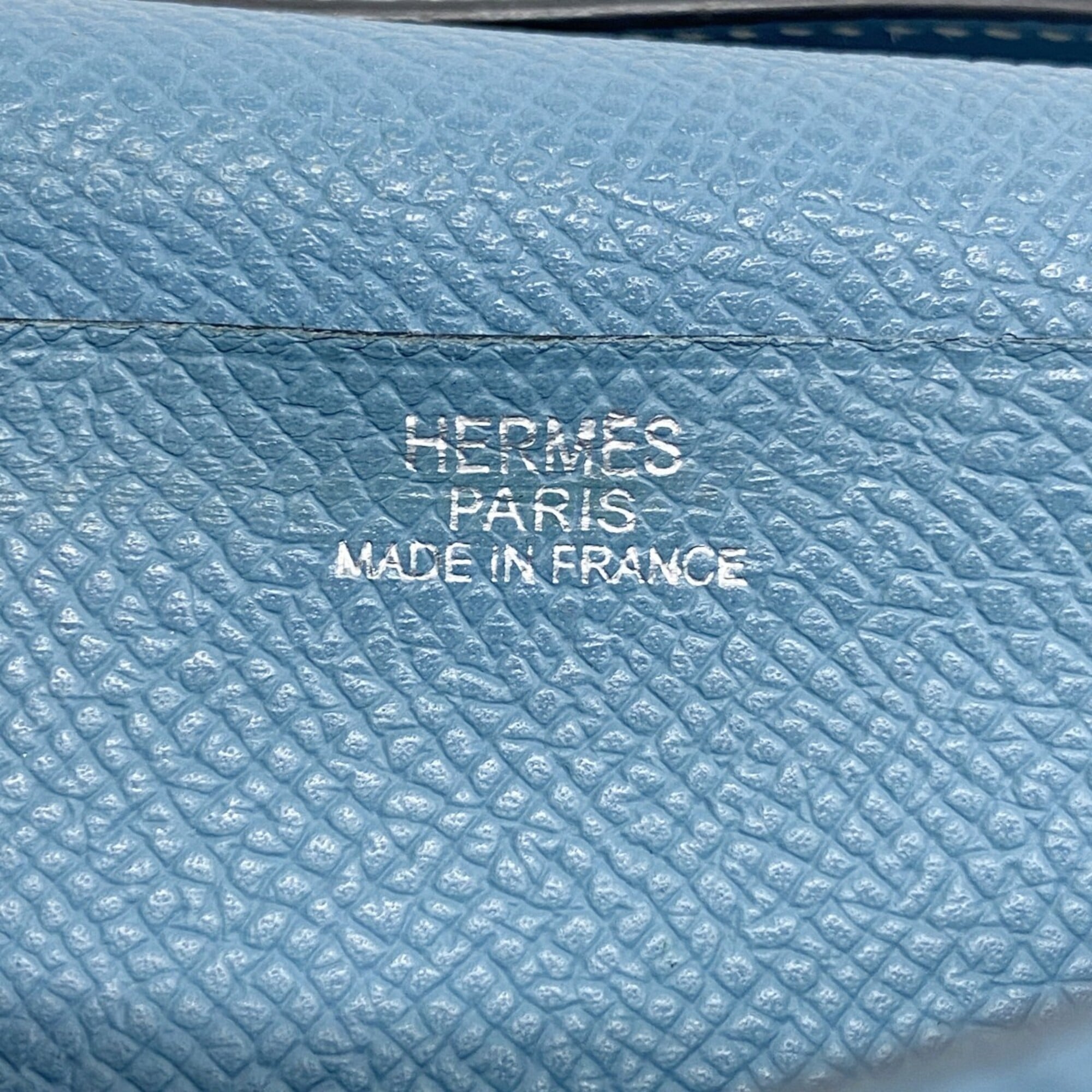 Hermes Blue Jean Epsom Leather Long Wallet (Bi-Fold) (Pre-Owned)