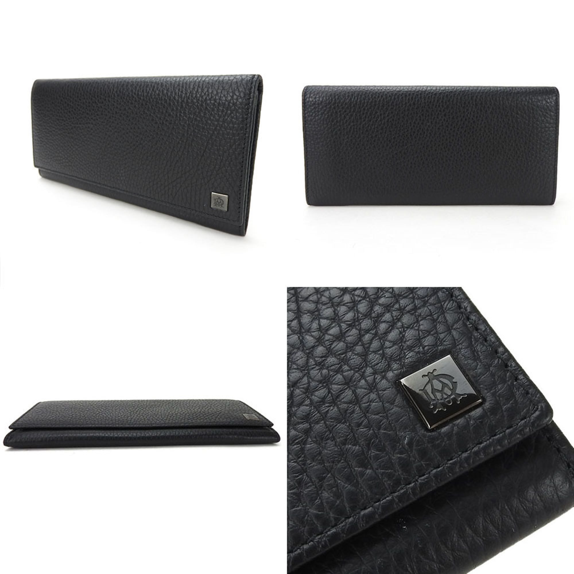 Dunhill Black Leather Long Wallet (Bi-Fold) (Pre-Owned)
