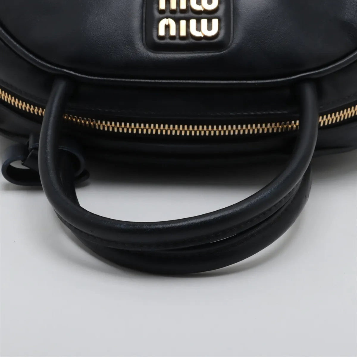 Miu Miu Black Leather Handbag Tote Bag (Pre-Owned)