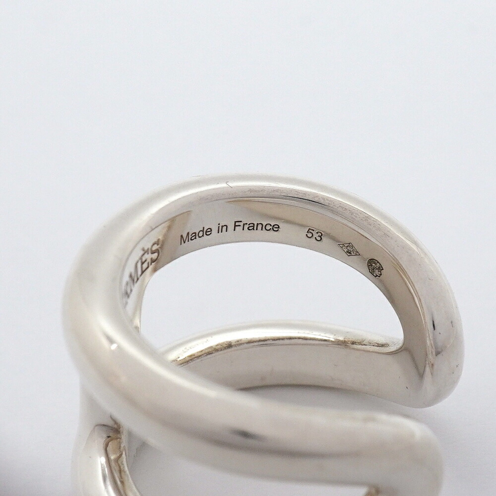 Hermes Silver 925 Band Ring (Pre-Owned)