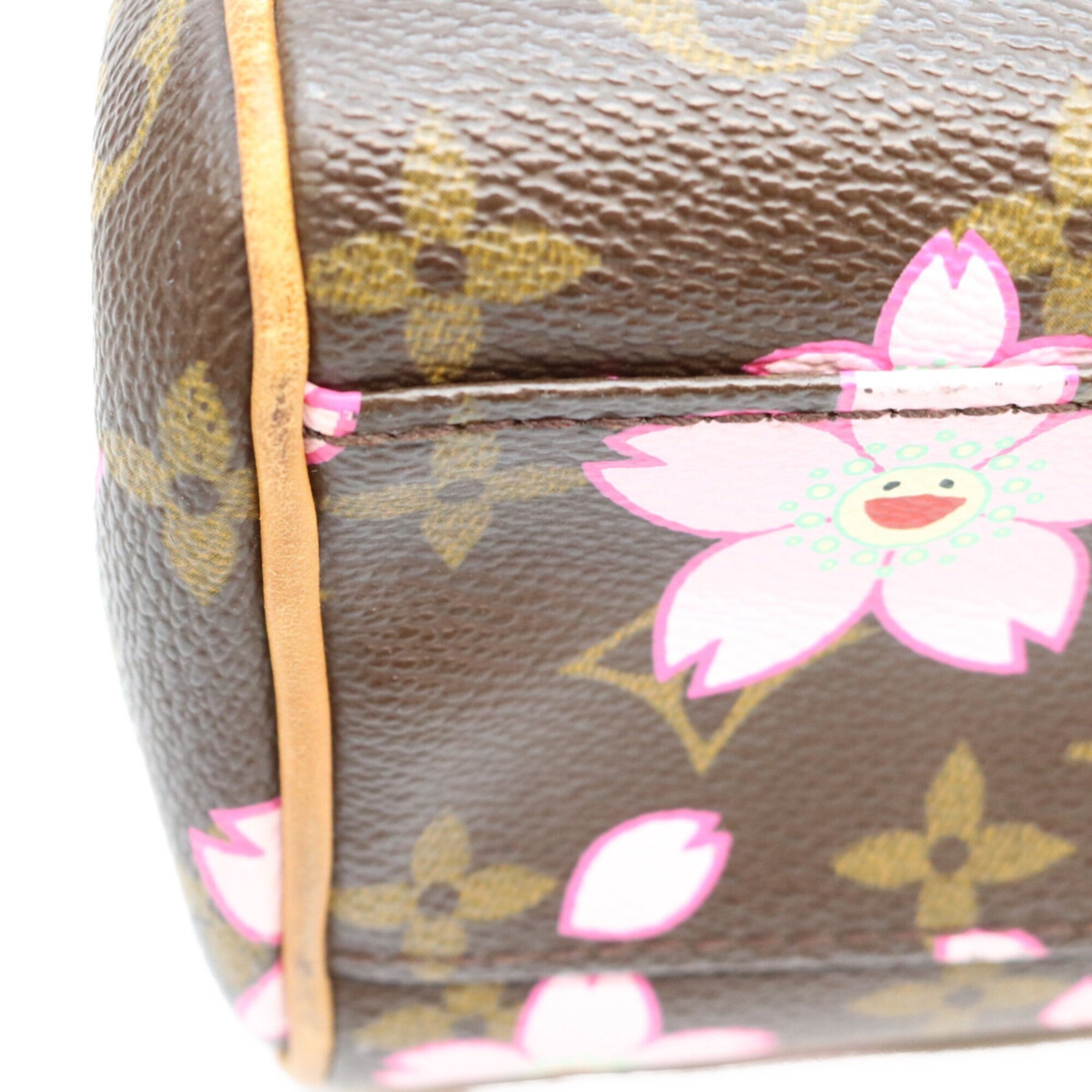 Louis Vuitton Brown Pink Monogram Cherry Blossom Handbag (Pre-Owned)