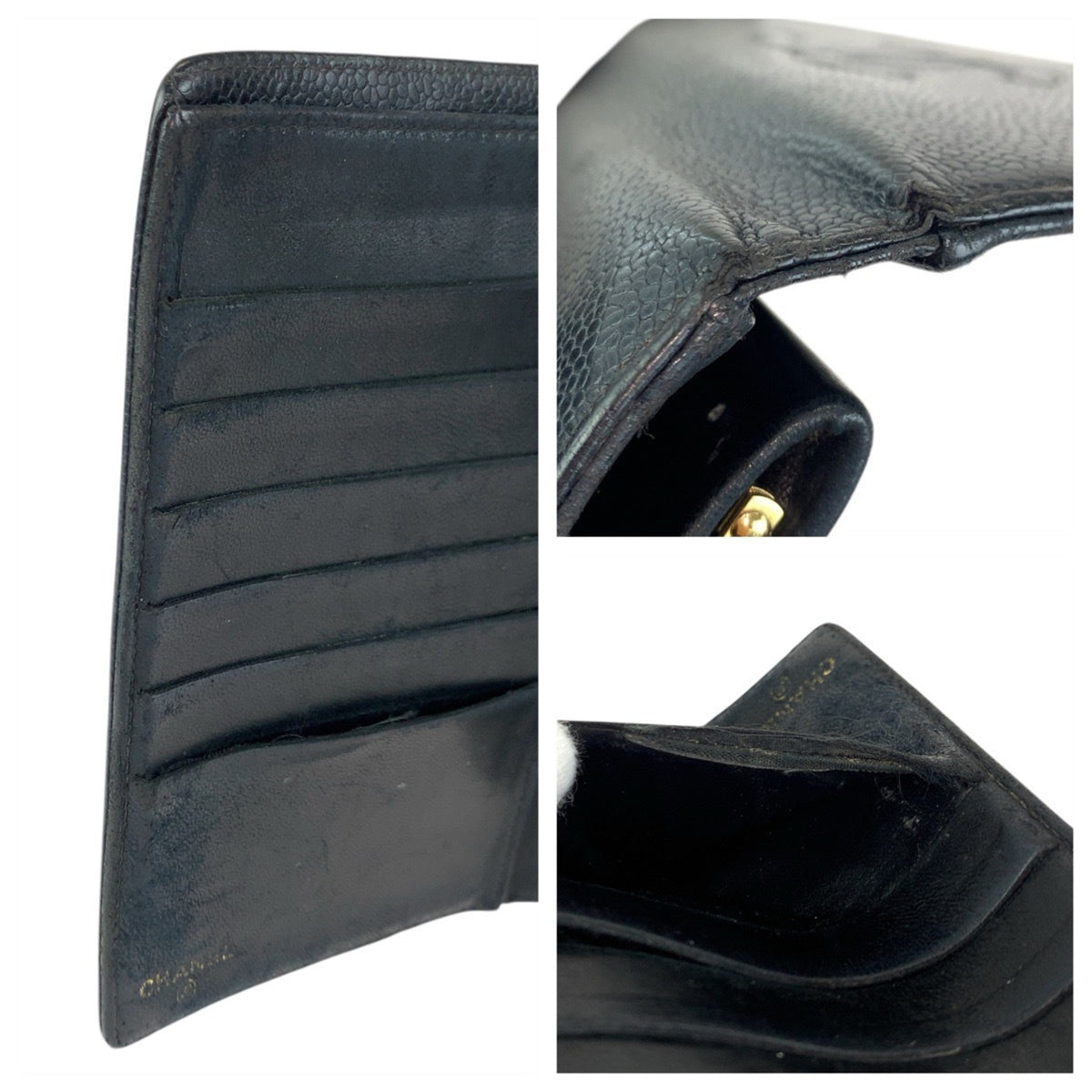 Chanel Black Leather Wallet (Bi-Fold) (Pre-Owned)