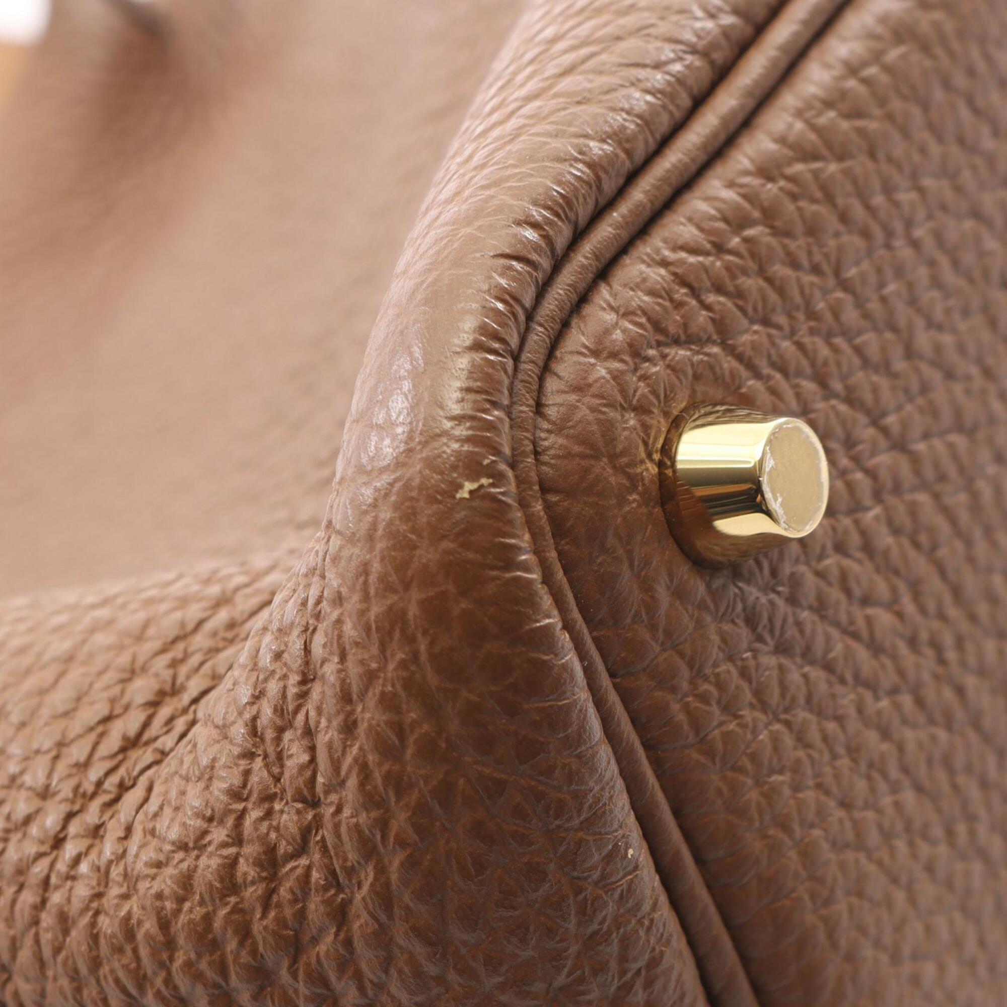 Hermes Brown Taurillon Clemence Leather Swift Leather Handbag (Pre-Owned)