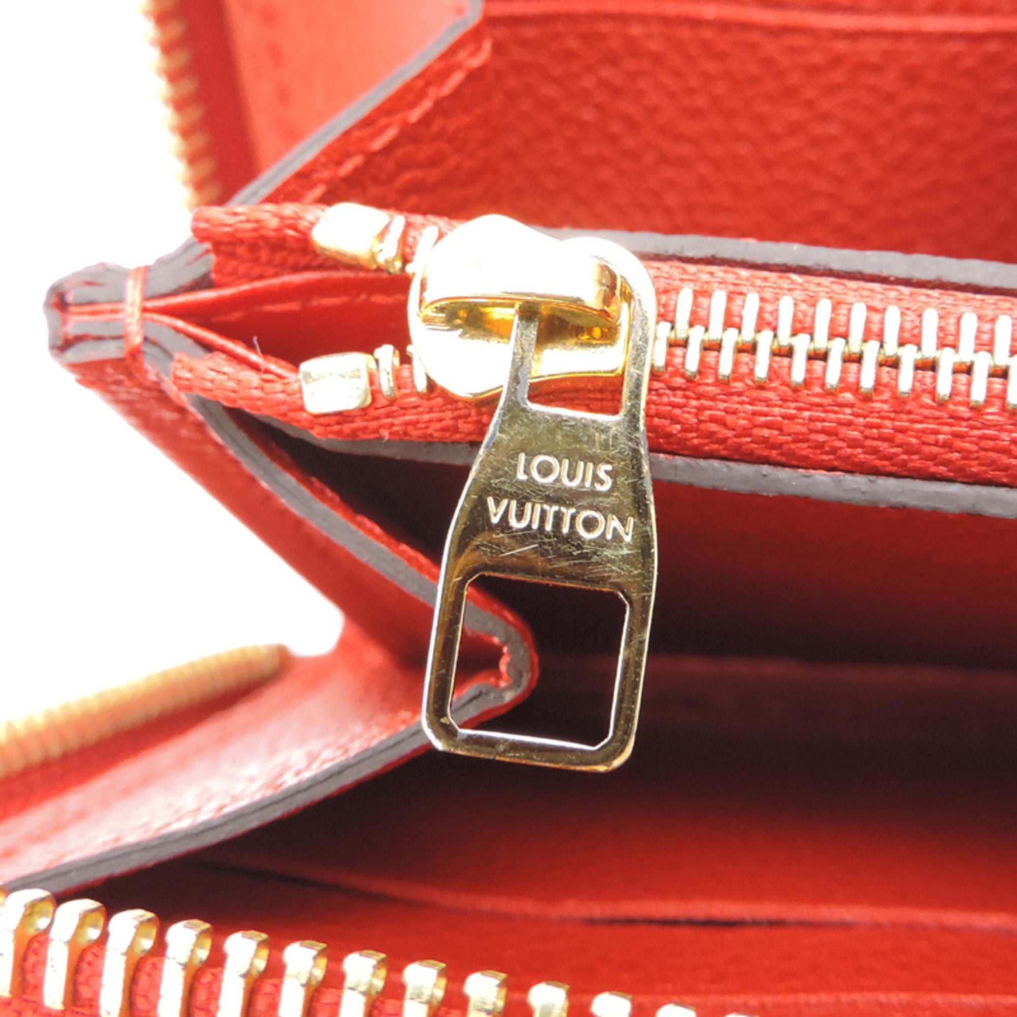 Louis Vuitton Red Color Sacrlet Monogram Empreinte Long Wallet (Bi-Fold) (Pre-Owned)