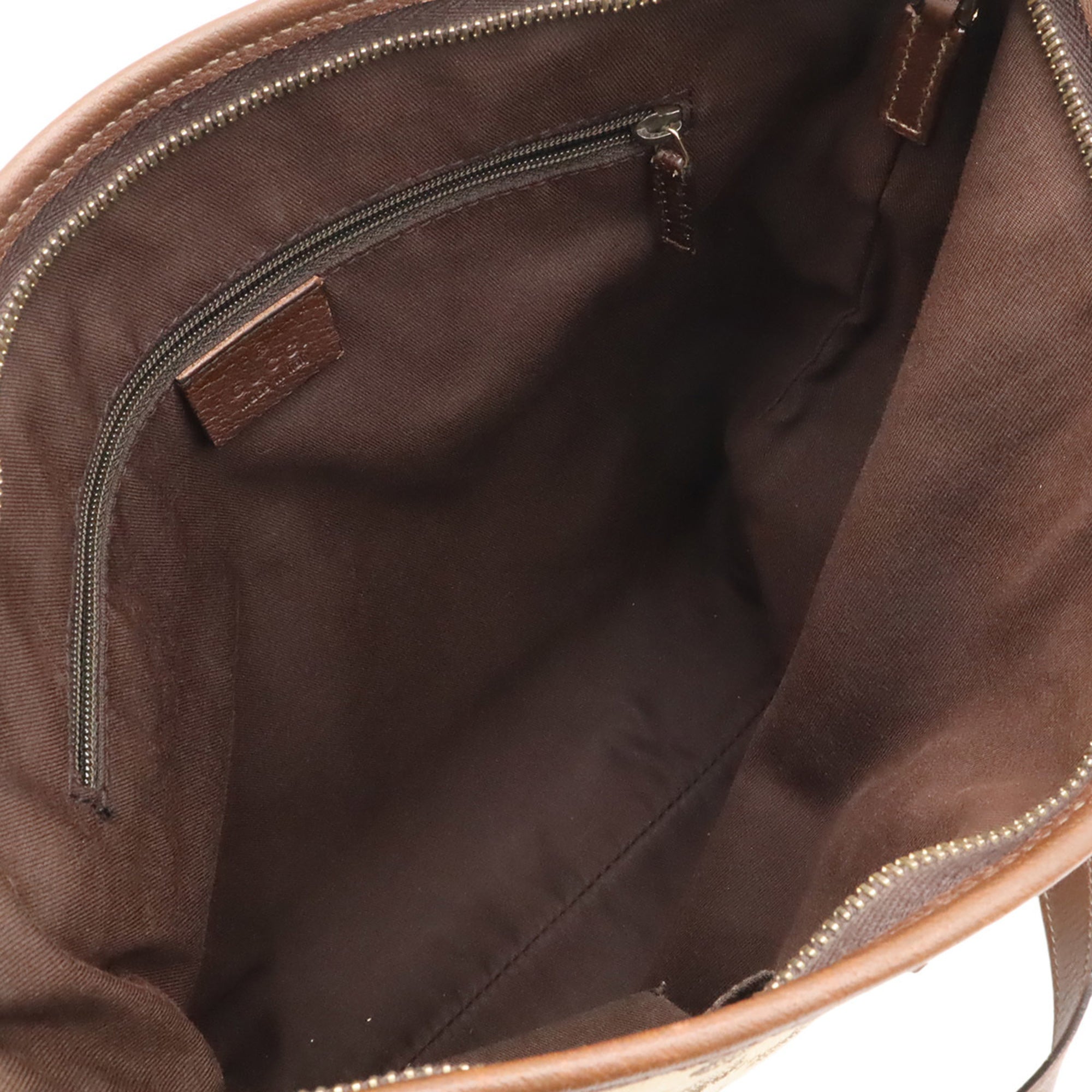 Gucci Beige Brown Brown Khaki Gg Canvas Shoulder Bag (Pre-Owned)