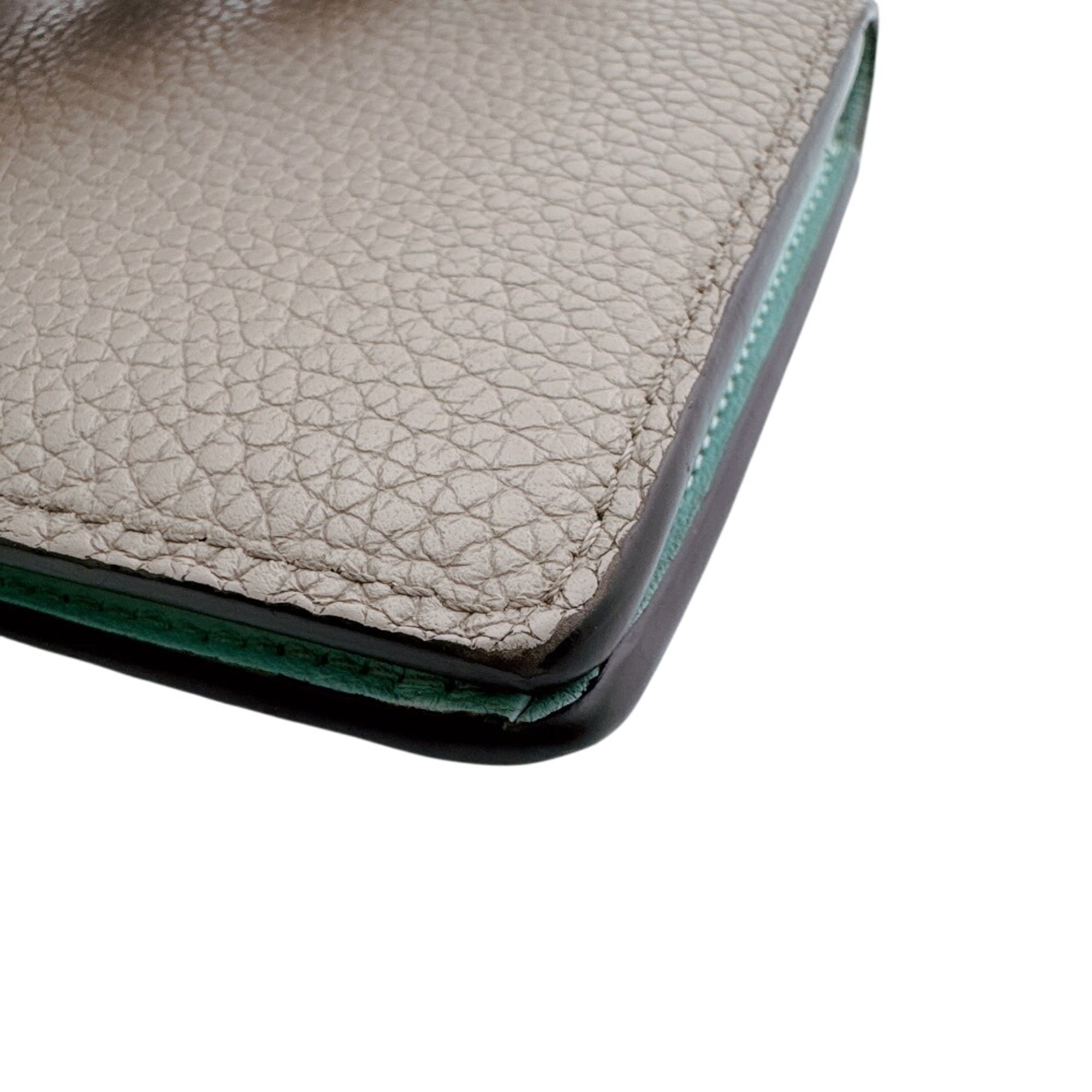 Louis Vuitton Taurillon Beige Leather Long Wallet (Bi-Fold) (Pre-Owned)
