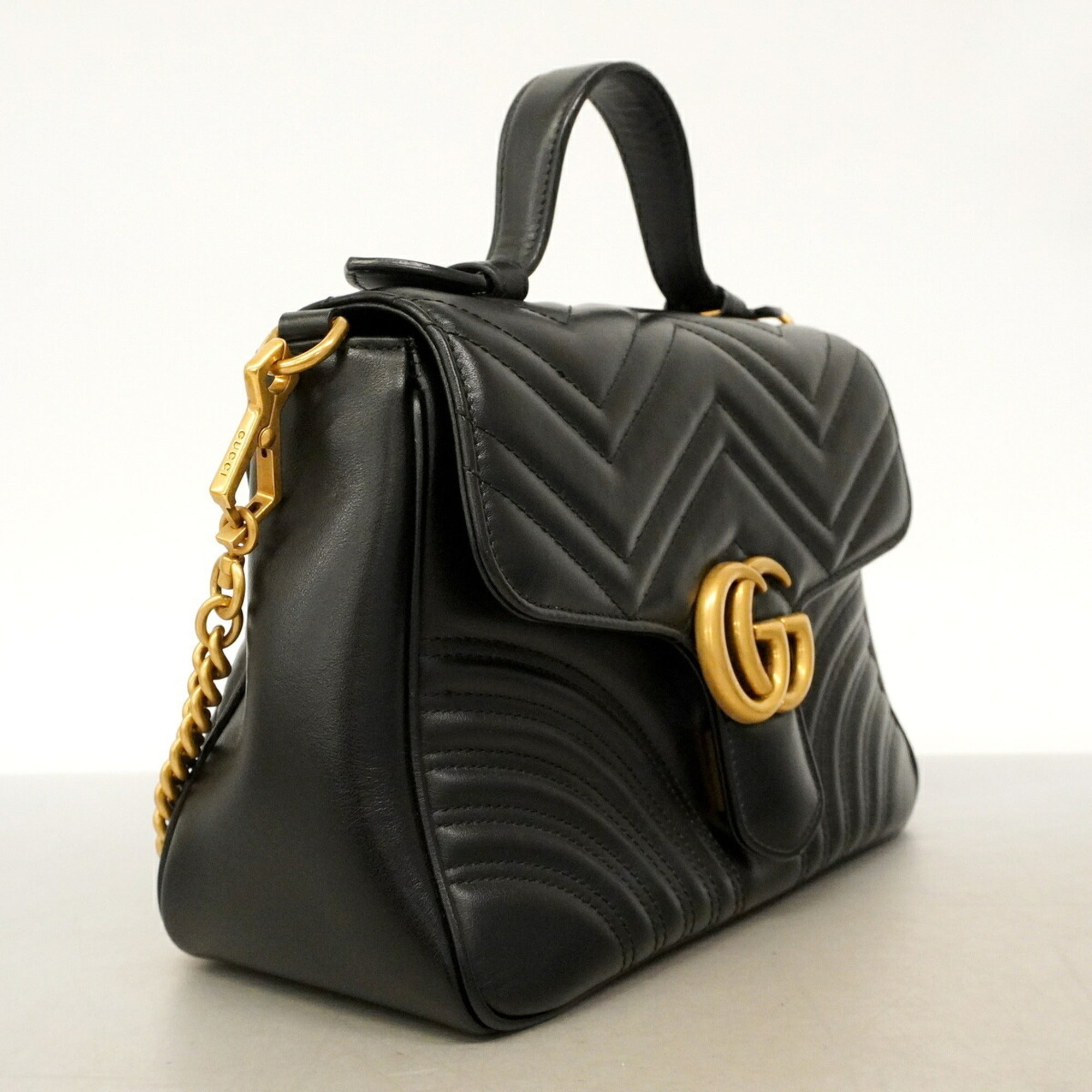 Gucci Black Leather Handbag (Pre-Owned)
