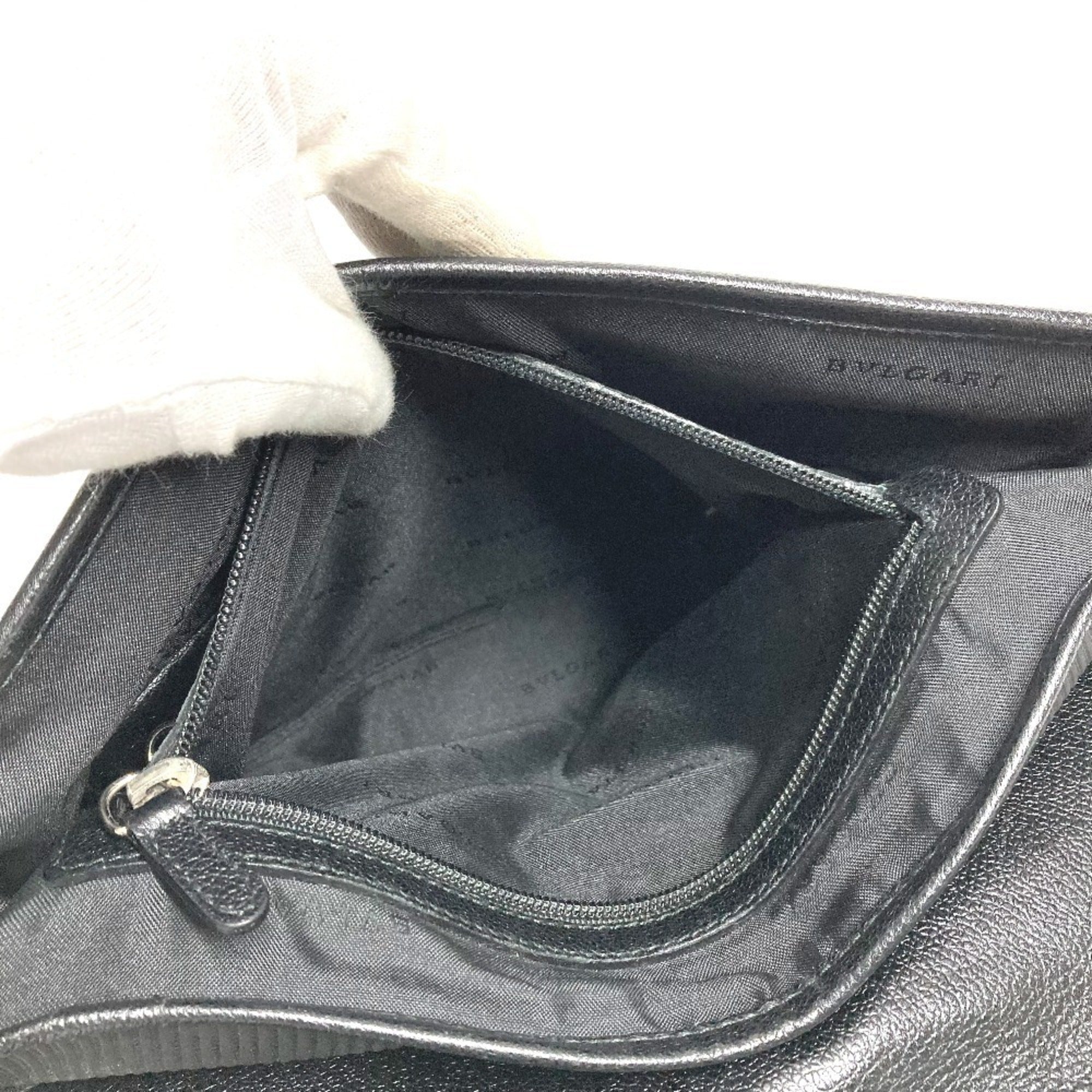 Bvlgari Black Pvc Leather Messenger Bag Shoulder Bag (Pre-Owned)
