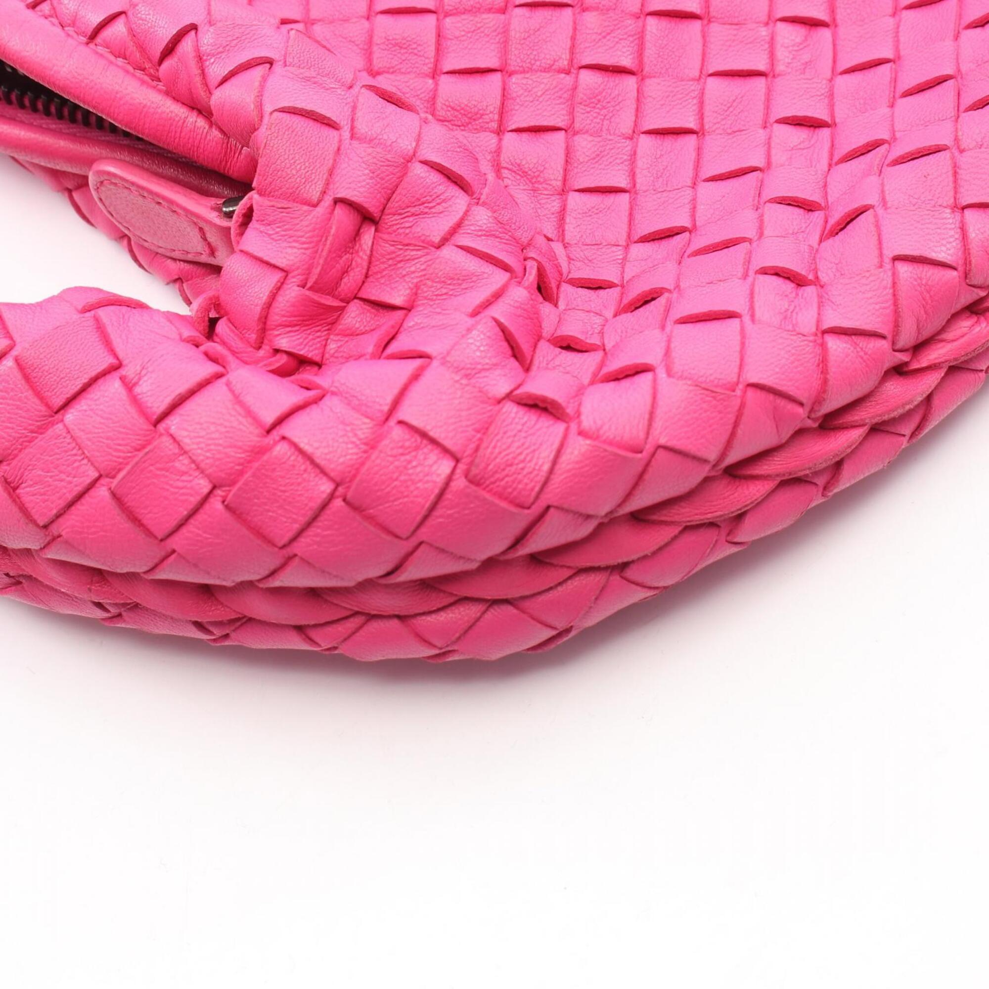 Bottega Veneta Intrecciato Pink Leather Handbag Shoulder Bag (Pre-Owned)