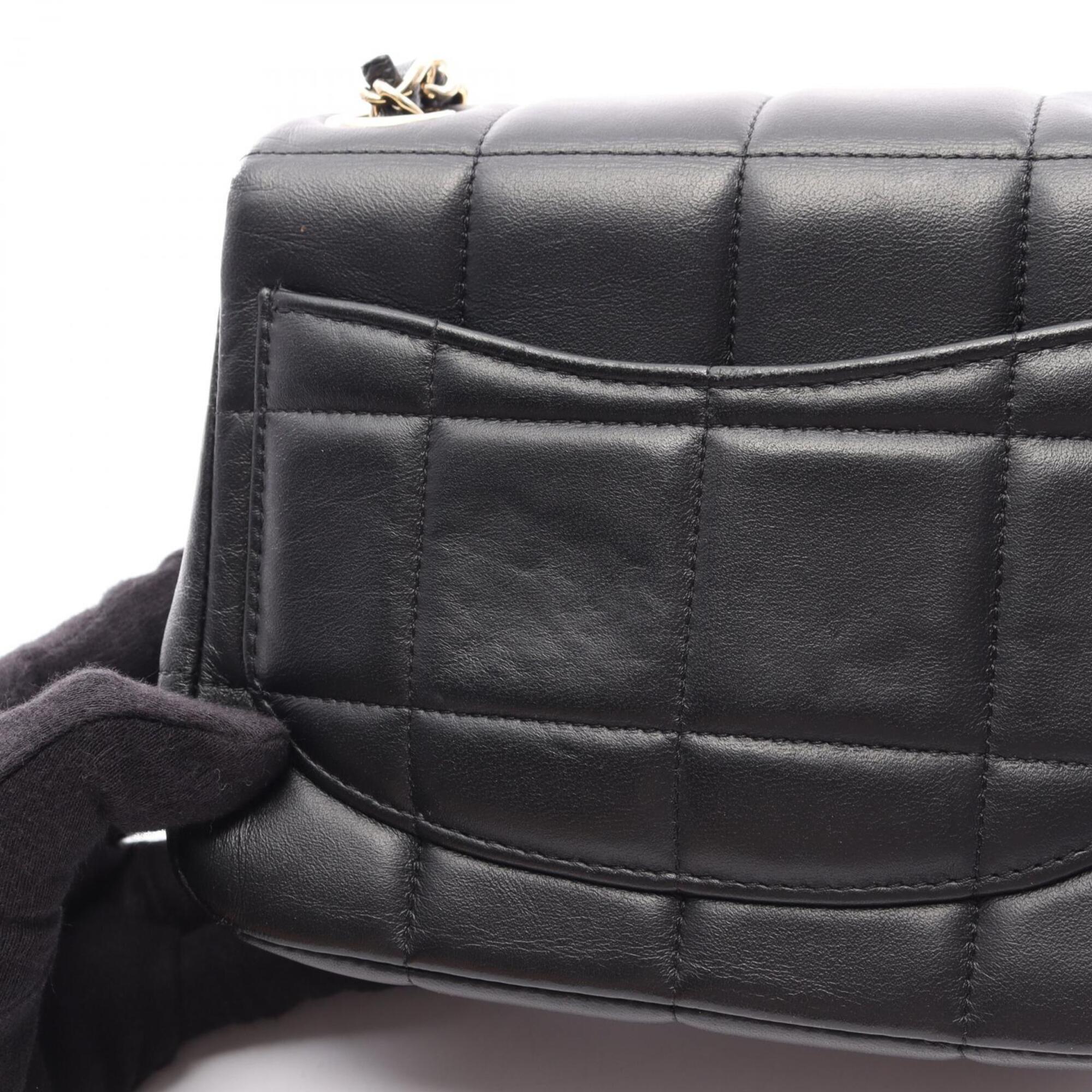 Chanel Chocolate Bar Black Leather Handbag Shoulder Bag (Pre-Owned)