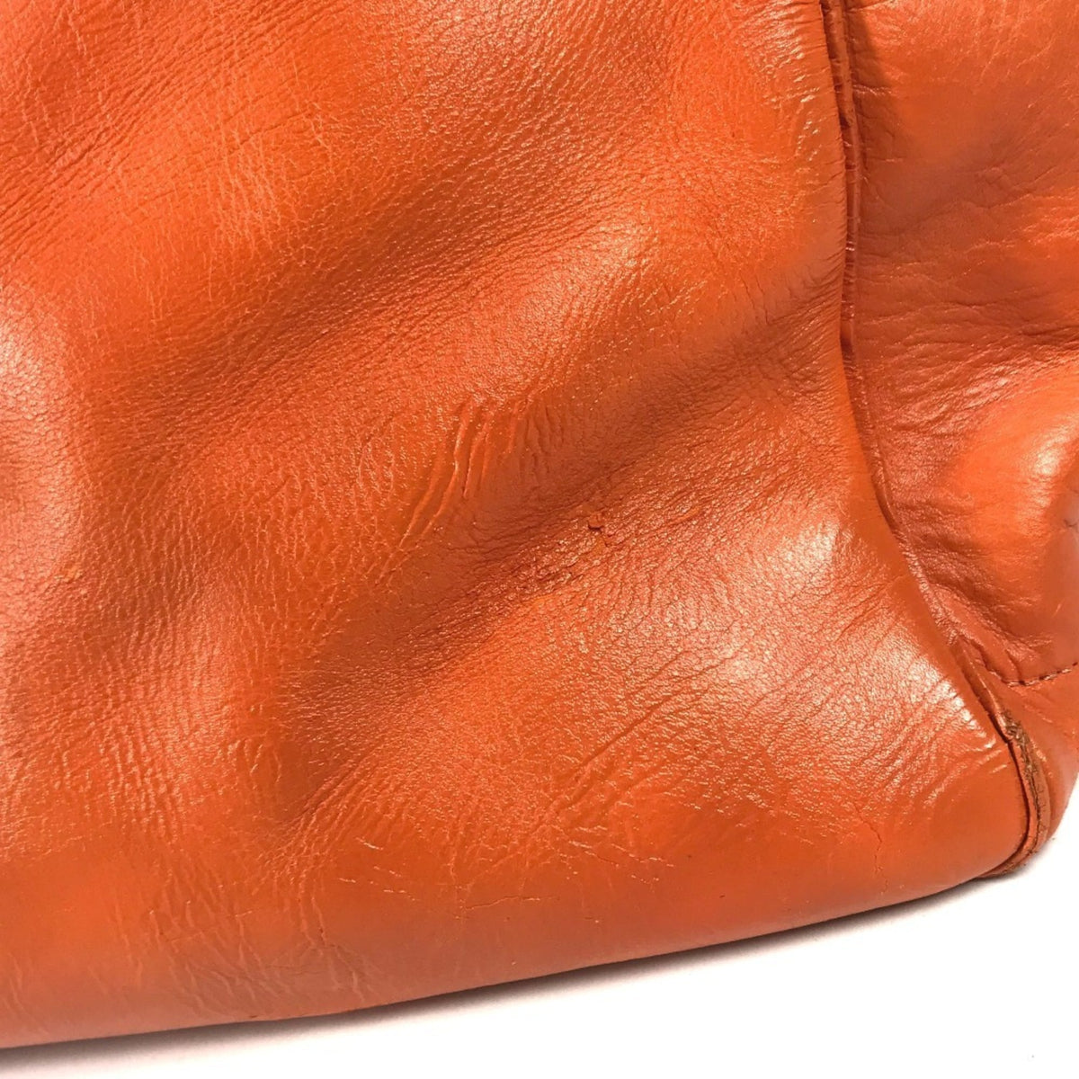Celine Orange Leather Handbag Shoulder Bag Tote Bag (Pre-Owned)