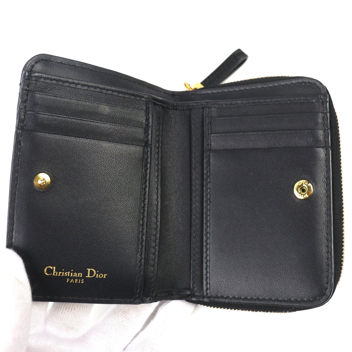 Christian Dior Black Leather Wallet (Bi-Fold) (Pre-Owned)