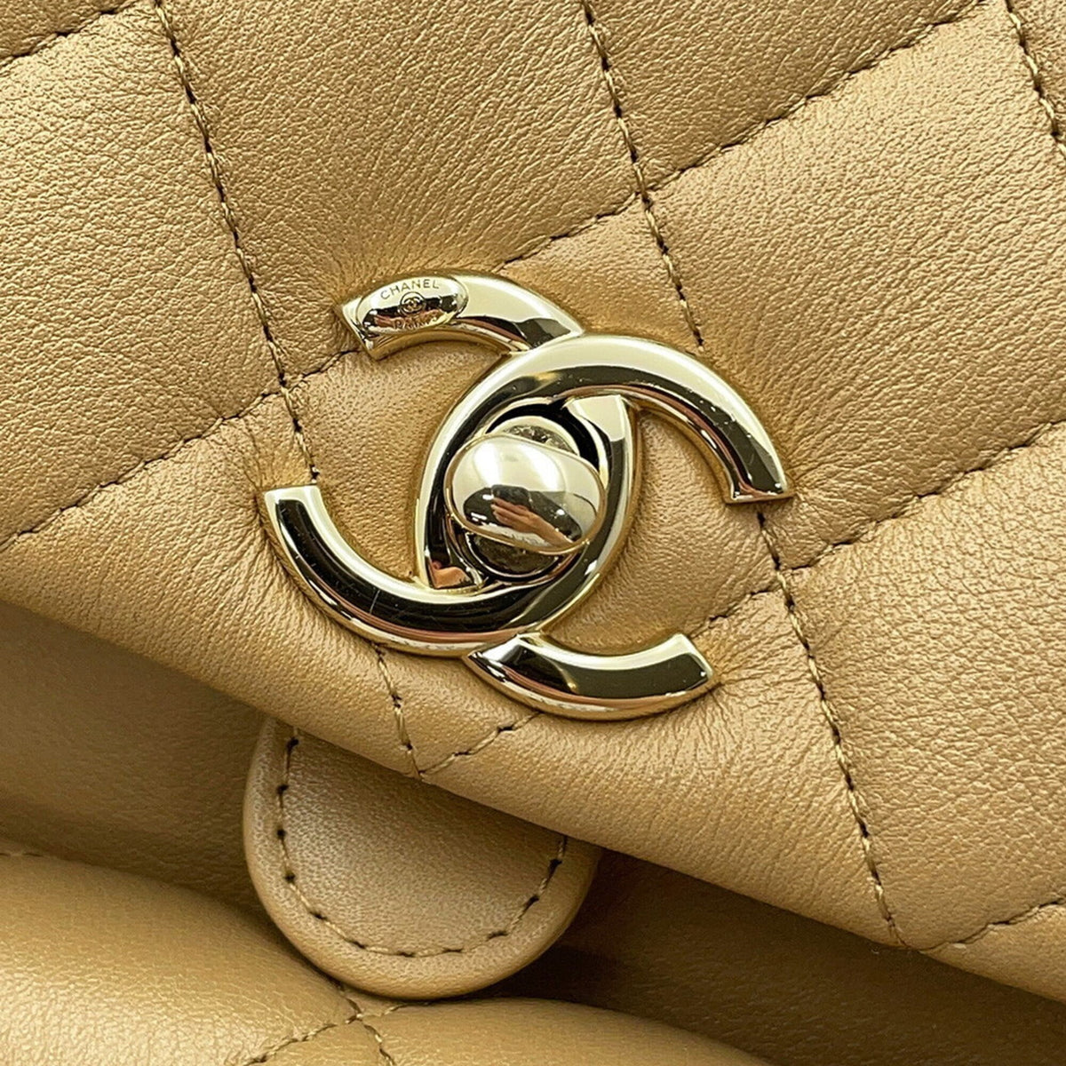 Chanel Matelasse Beige Leather Backpack (Pre-Owned)