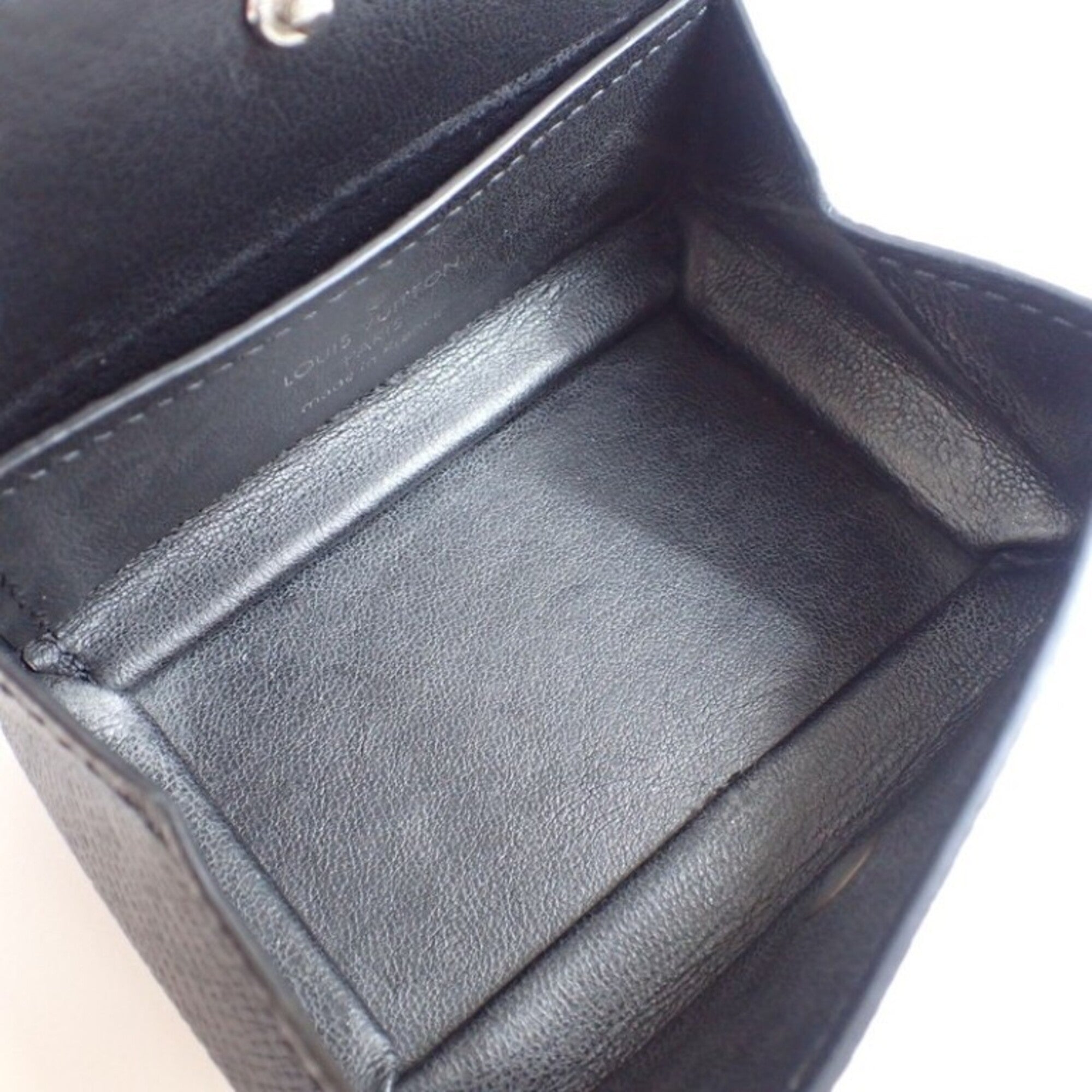 Louis Vuitton Ardoise Black Taiga Leather Coin Purse/Coin Case (Pre-Owned)
