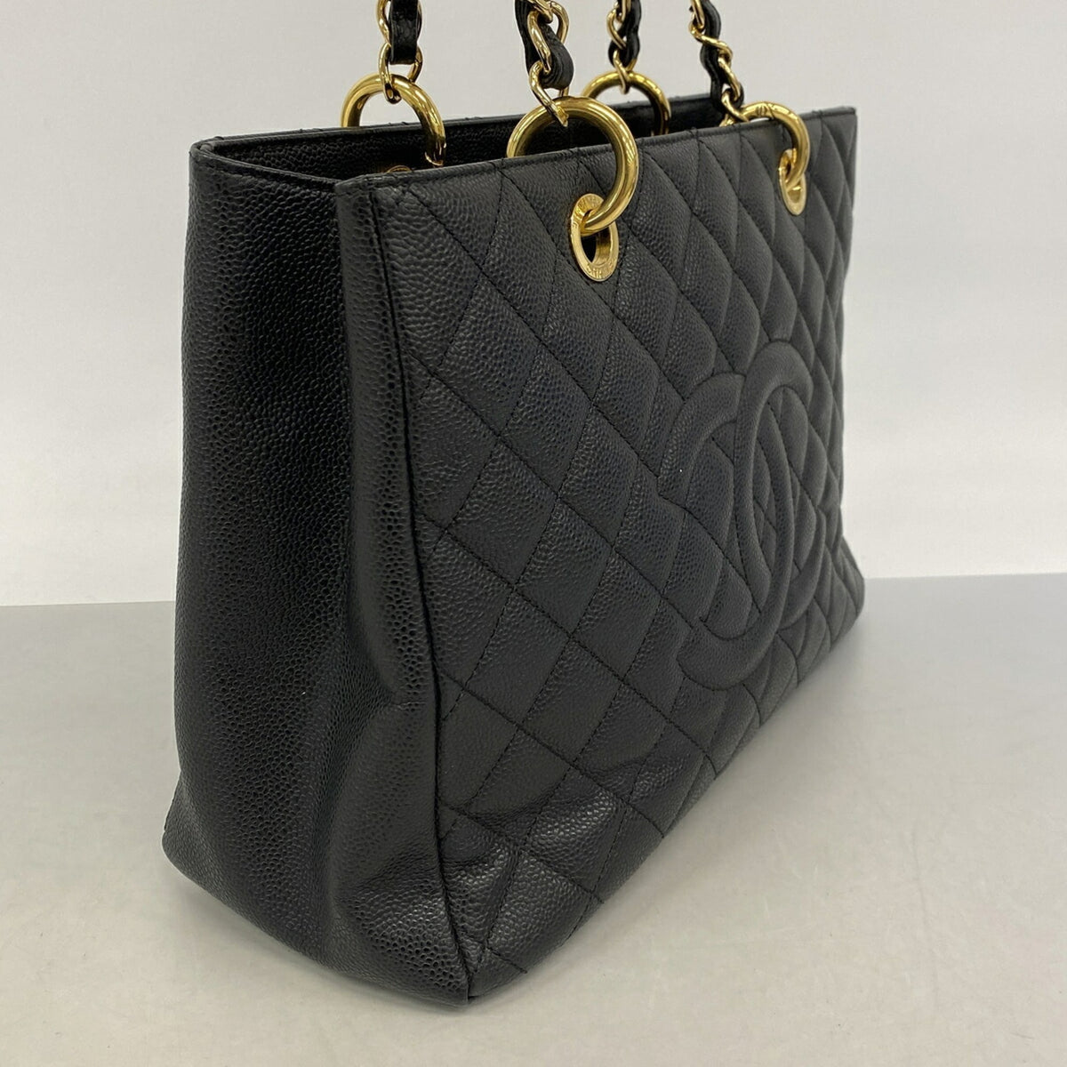 Chanel Black Grained Calfskin Tote Bag (Pre-Owned)