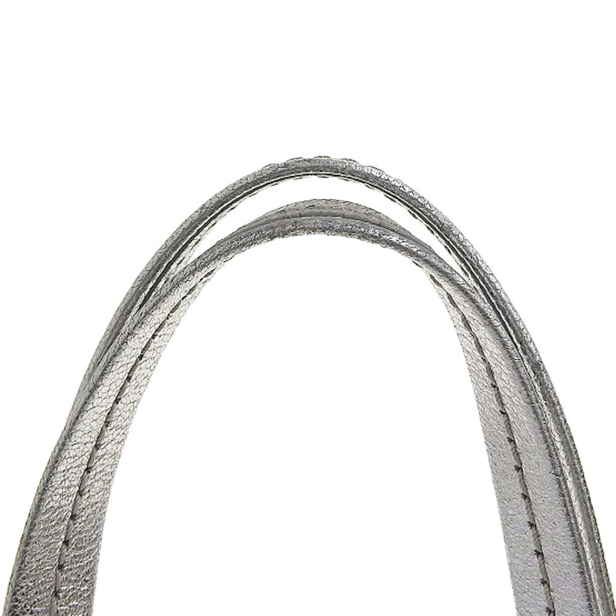 Celine Silver Leather Handbag Shoulder Bag (Pre-Owned)