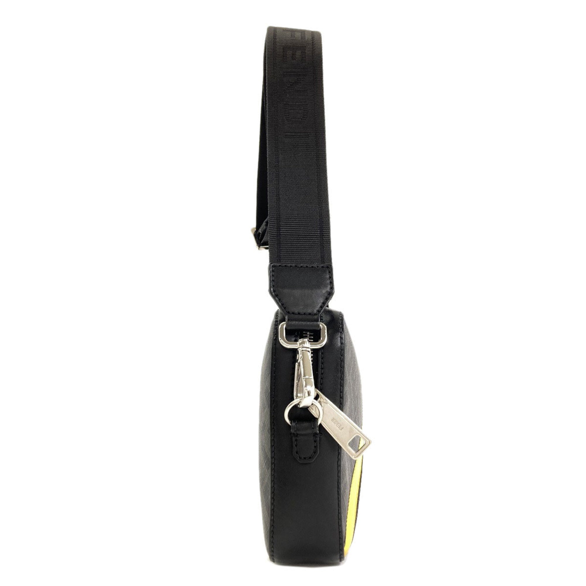 Fendi Black Yellow Leather Pvc Shoulder Bag (Pre-Owned)