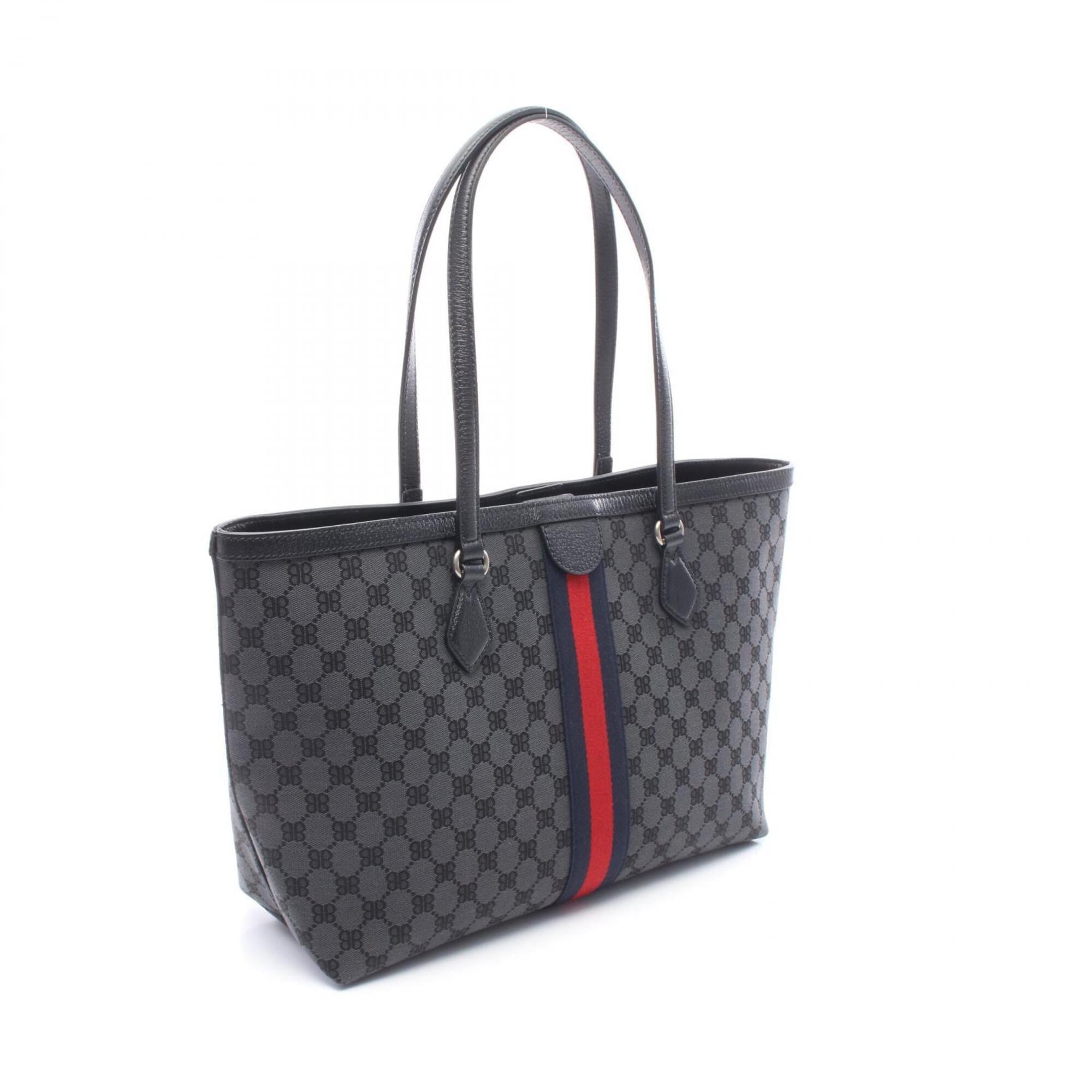 Balenciaga Black Gray Canvas Handbag Tote Bag (Pre-Owned)