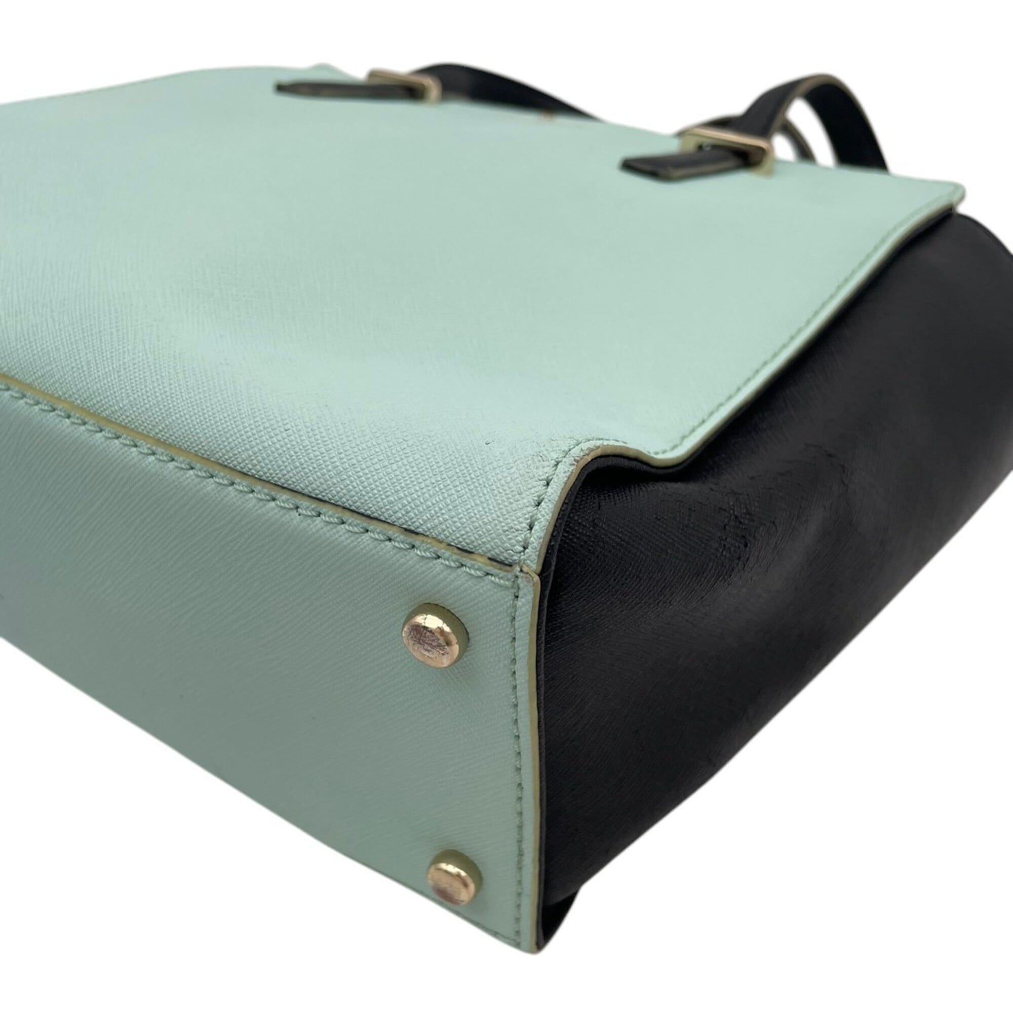 Kate Spade Black Green Leather Handbag Shoulder Bag (Pre-Owned)