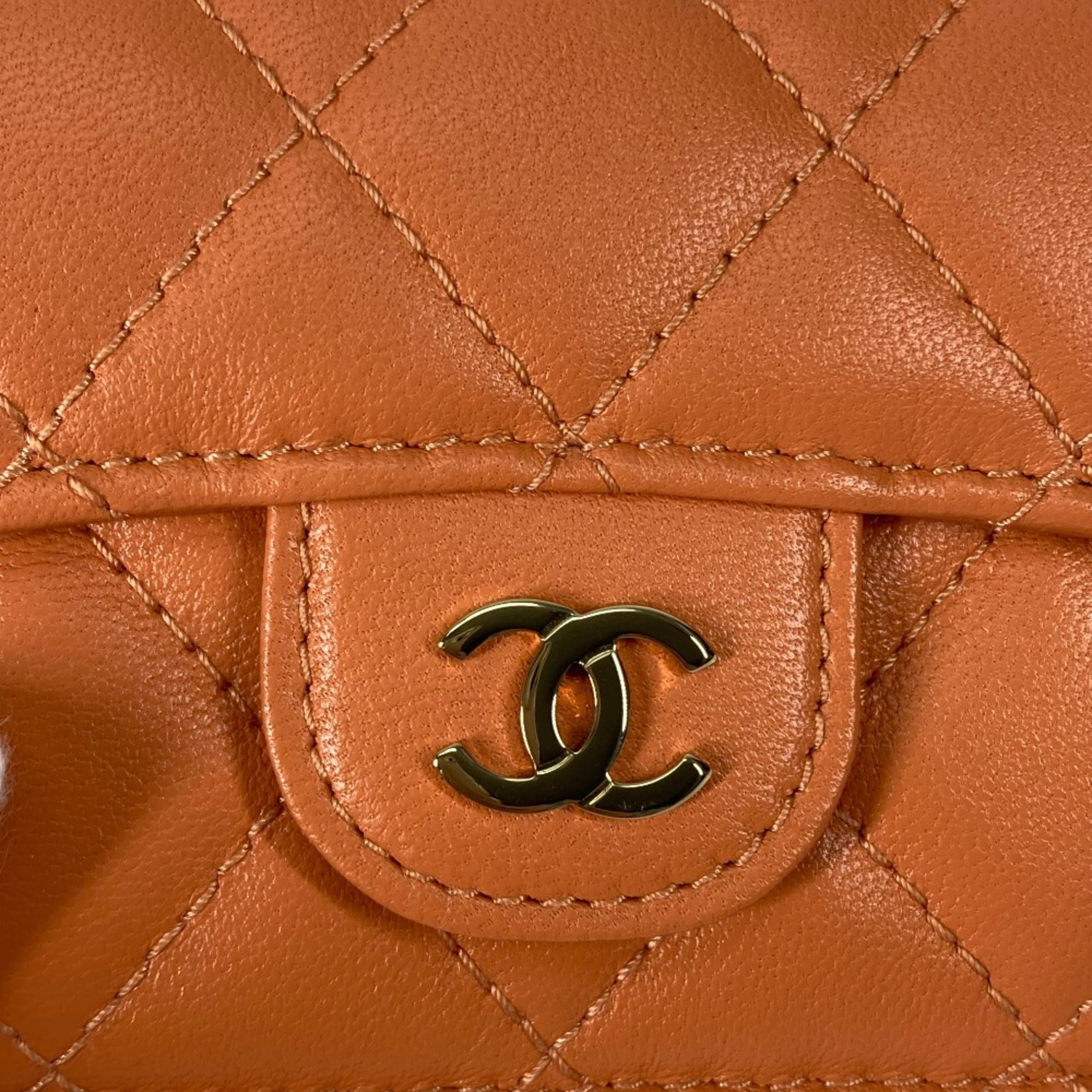 Chanel Orange Leather Wallet (Tri-Fold) (Pre-Owned)
