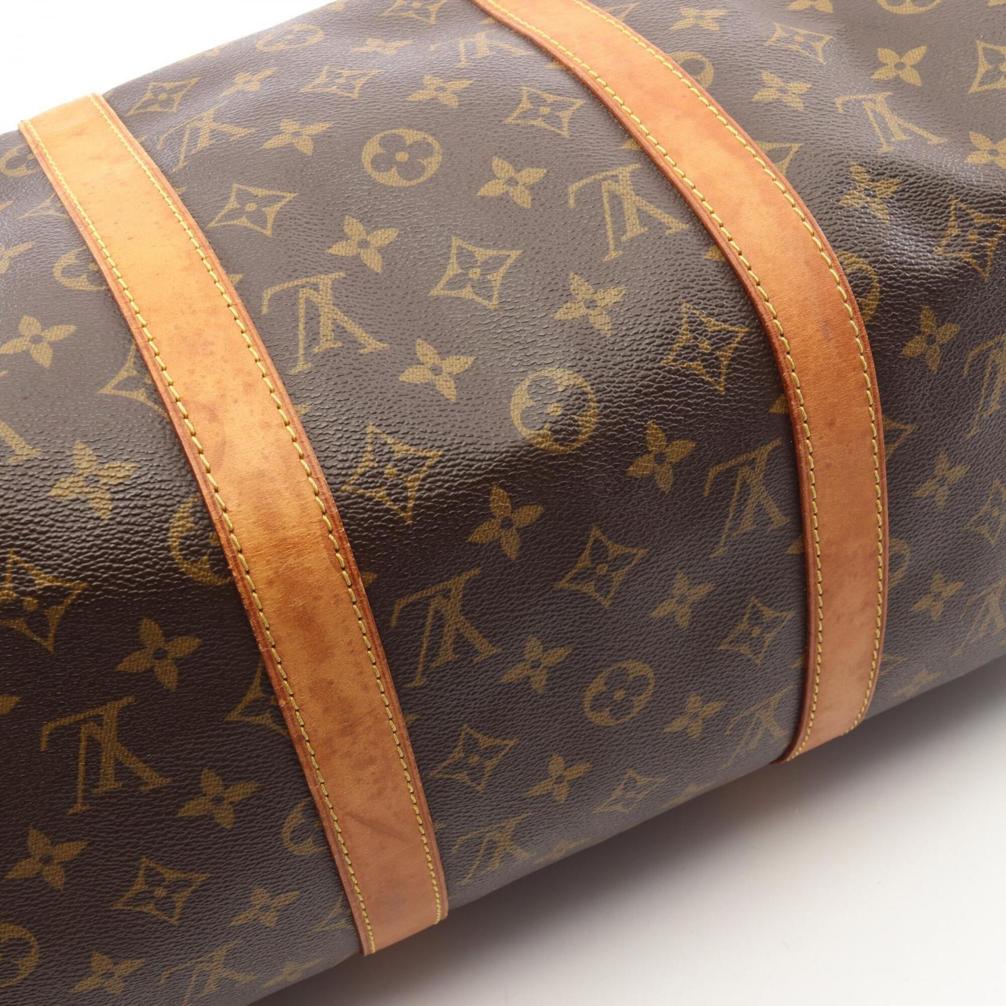 Louis Vuitton Brown Coated Canvas Leather Boston Bag Handbag (Pre-Owned)