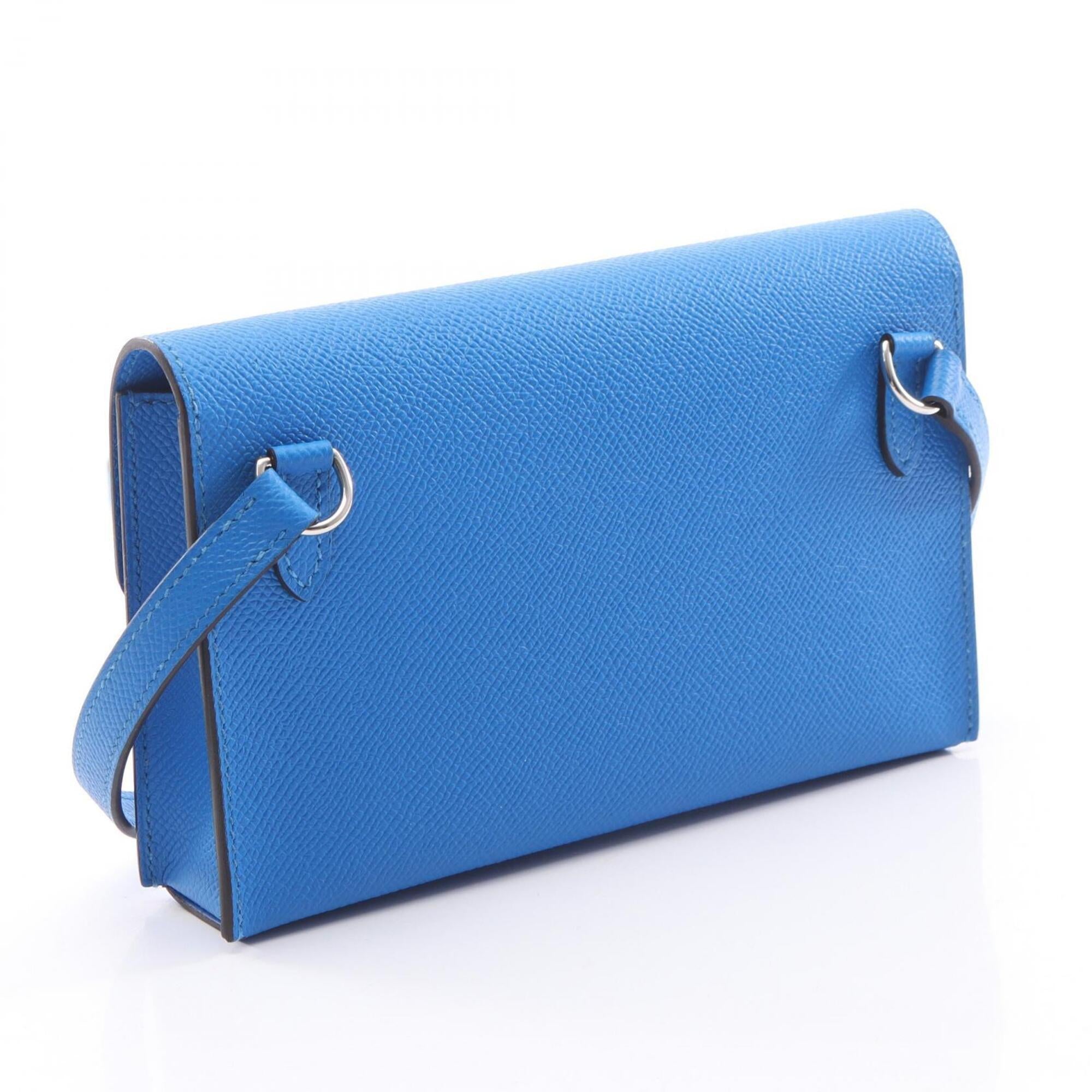 Hermes Blue Epsom Leather Handbag Shoulder Bag (Pre-Owned)