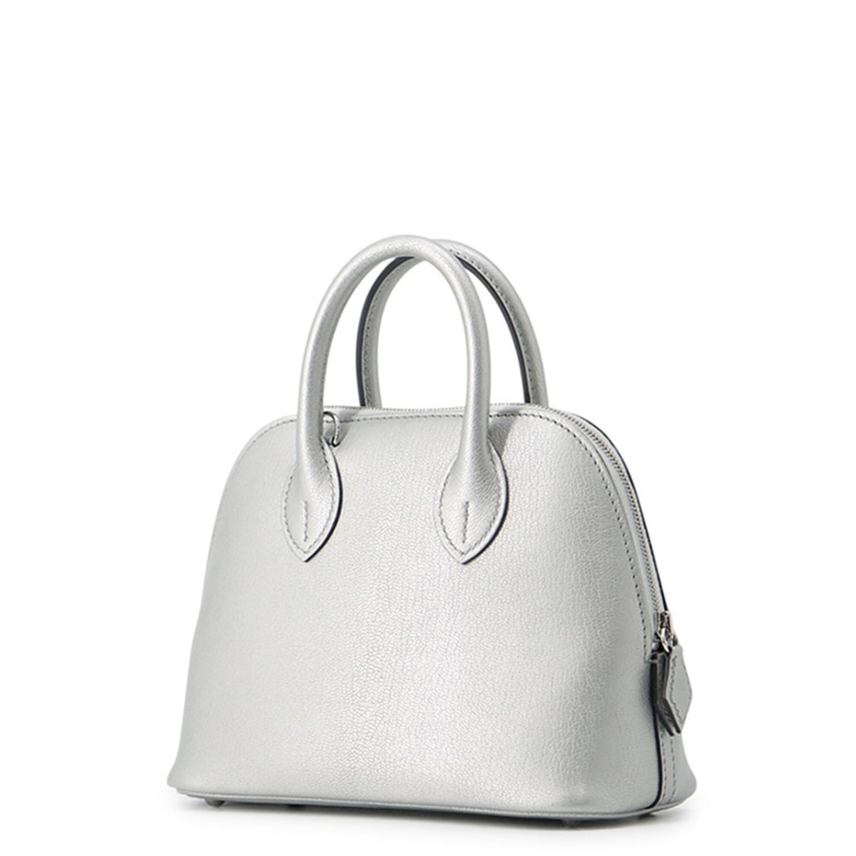Hermes Bolide Argent Chevre Leather Handbag (Pre-Owned)