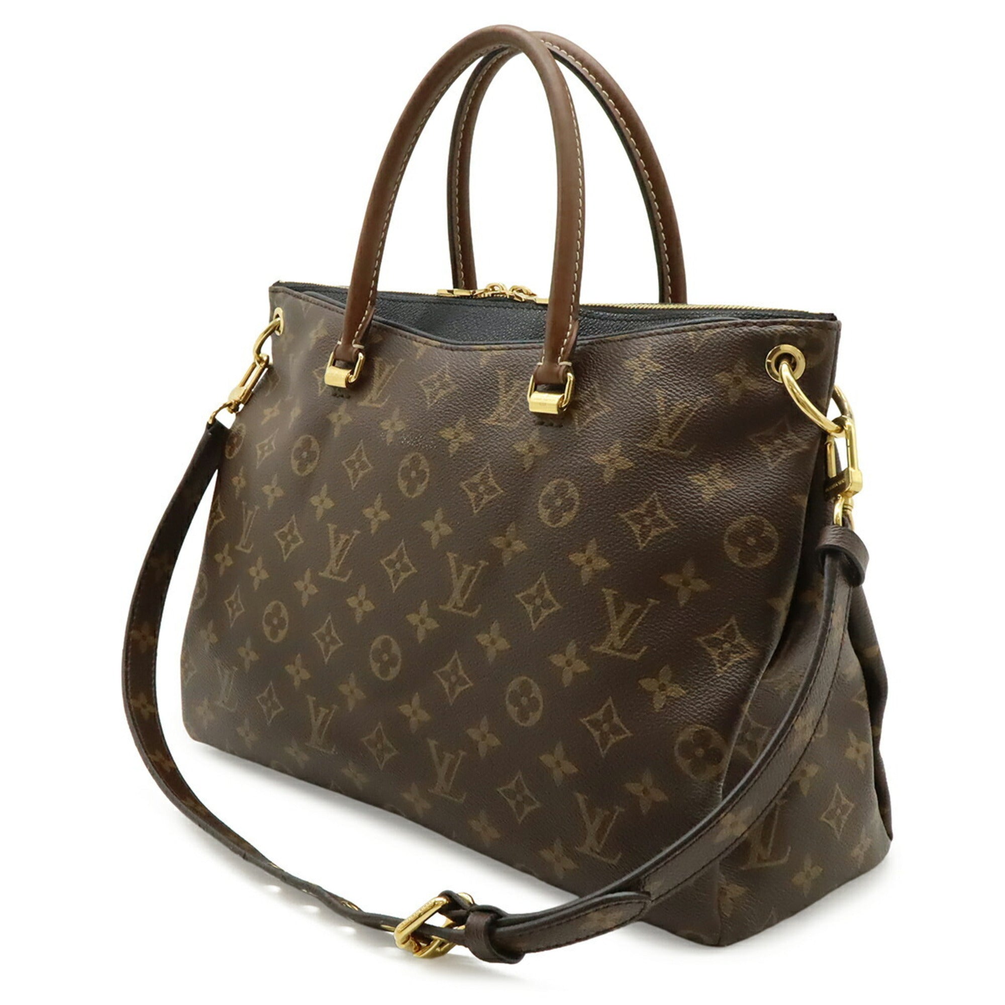 Louis Vuitton Noir Monogram Canvas Pvc Coated Canvas Leather Handbag Shoulder Bag (Pre-Owned)