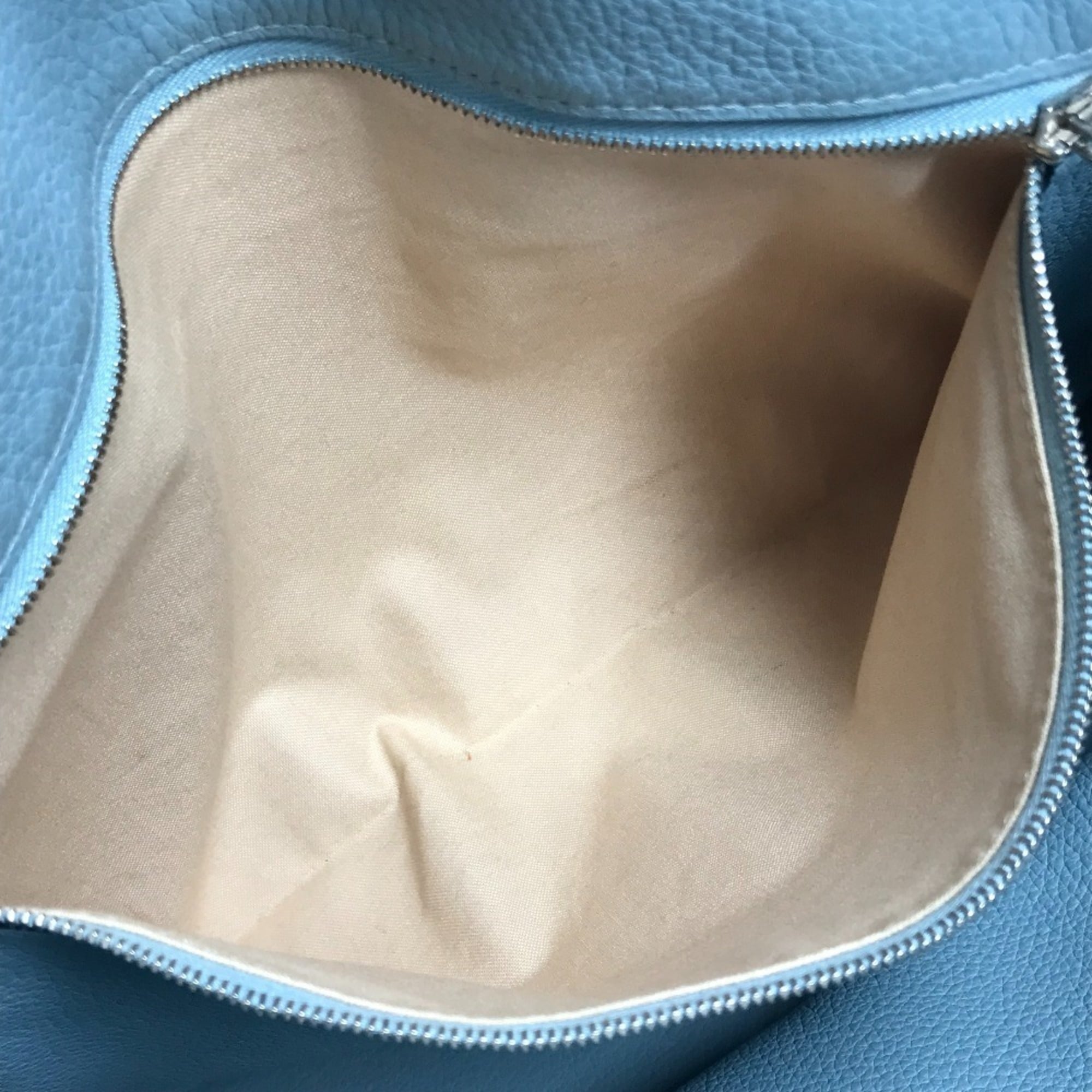 Hermes Blue Taurillon Clemence Leather Shoulder Bag Tote Bag (Pre-Owned)