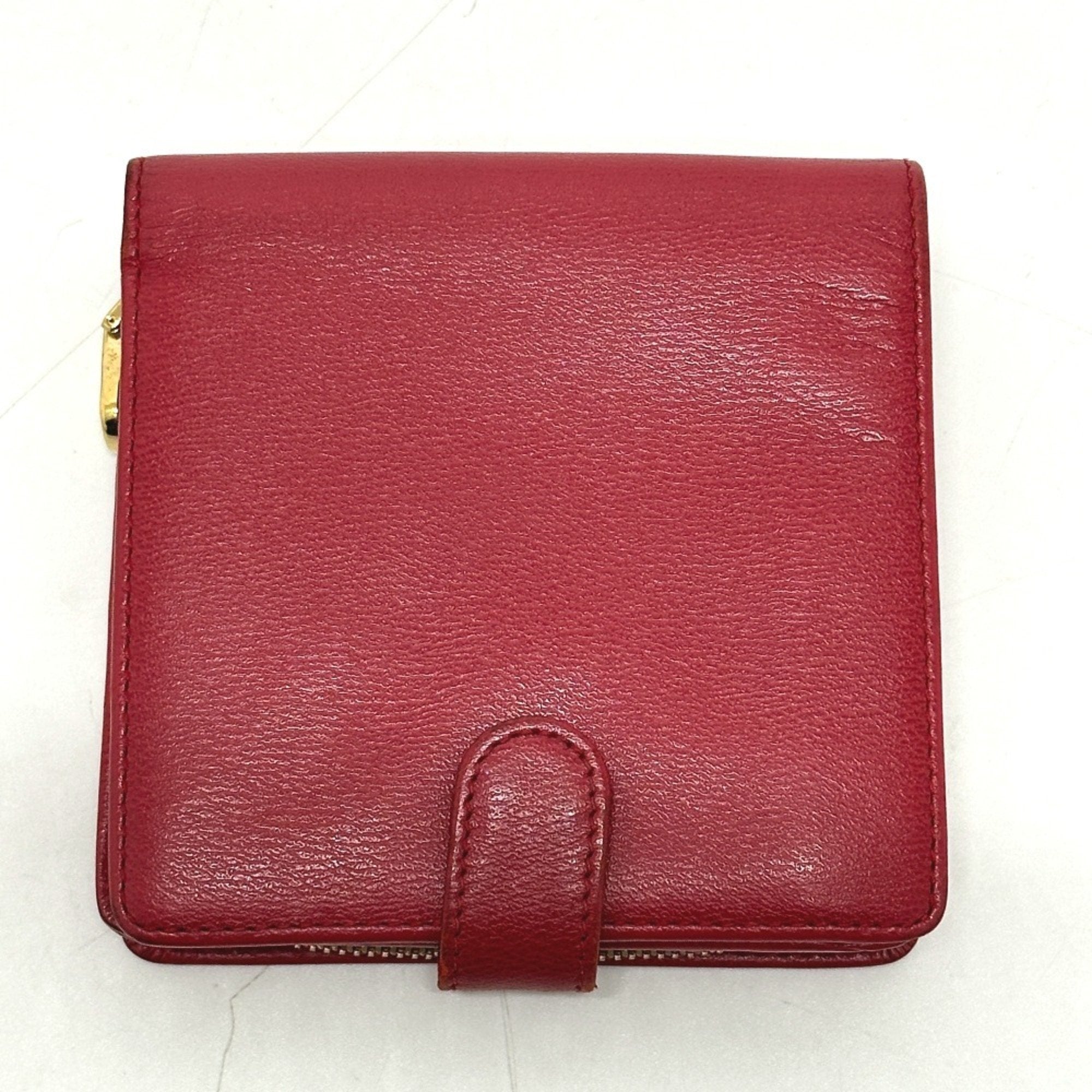 Loewe Red Color Leather Wallet (Bi-Fold) (Pre-Owned)