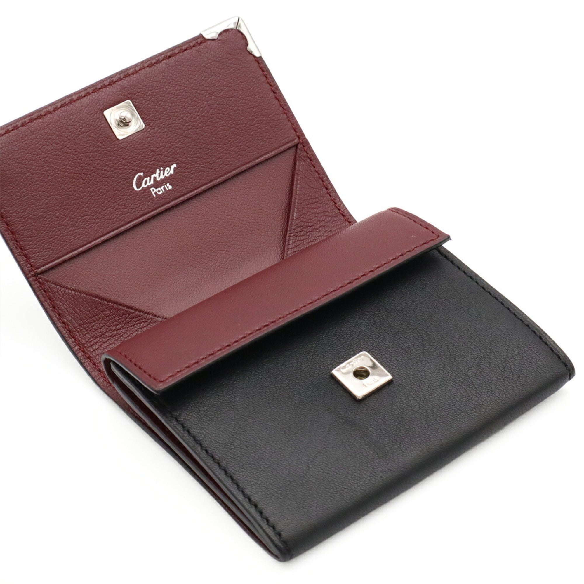 Cartier Black Leather Coin Purse/Coin Case (Pre-Owned)