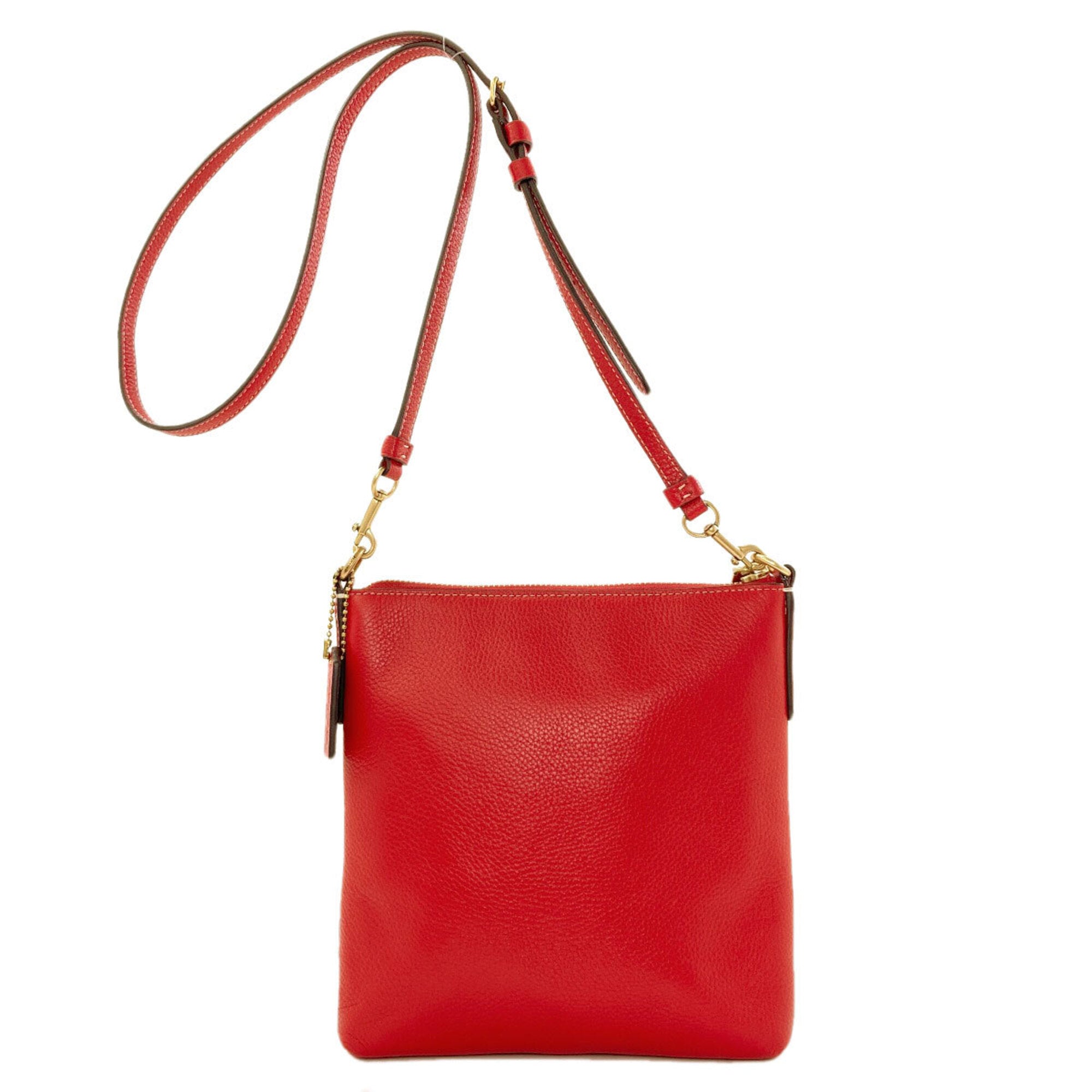 Coach Red Color Leather Shoulder Bag (Pre-Owned)
