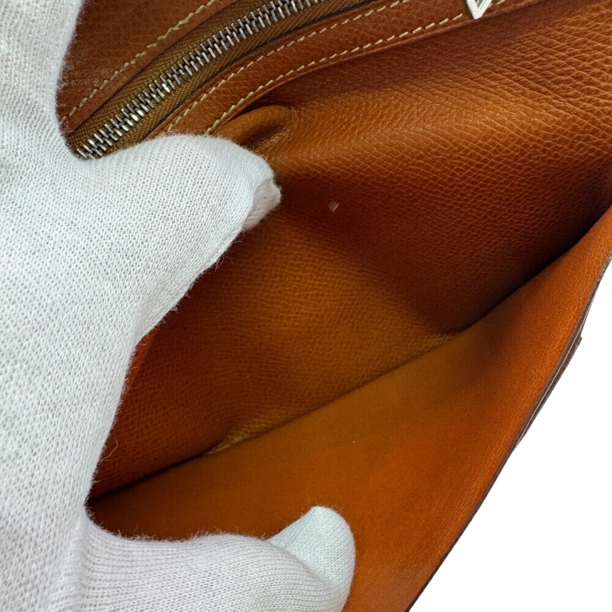 Hermes Brown Leather Long Wallet (Bi-Fold) (Pre-Owned)