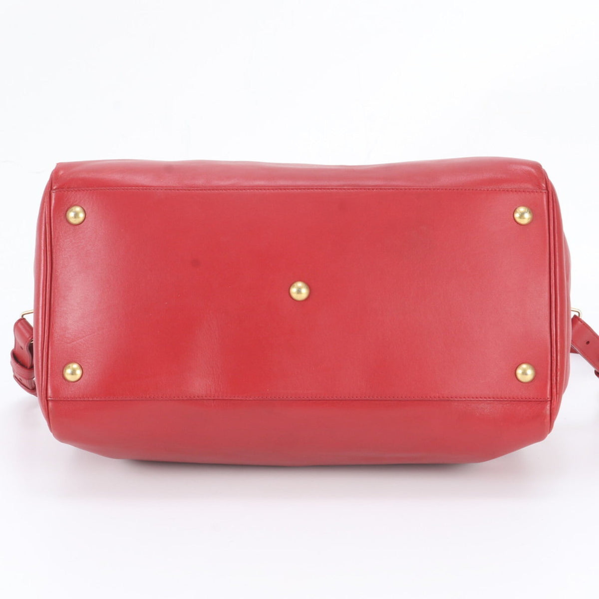 Saint Laurent Red Color Leather Boston Bag Crossbody Bag Handbag Shoulder Bag Tote Bag (Pre-Owned)