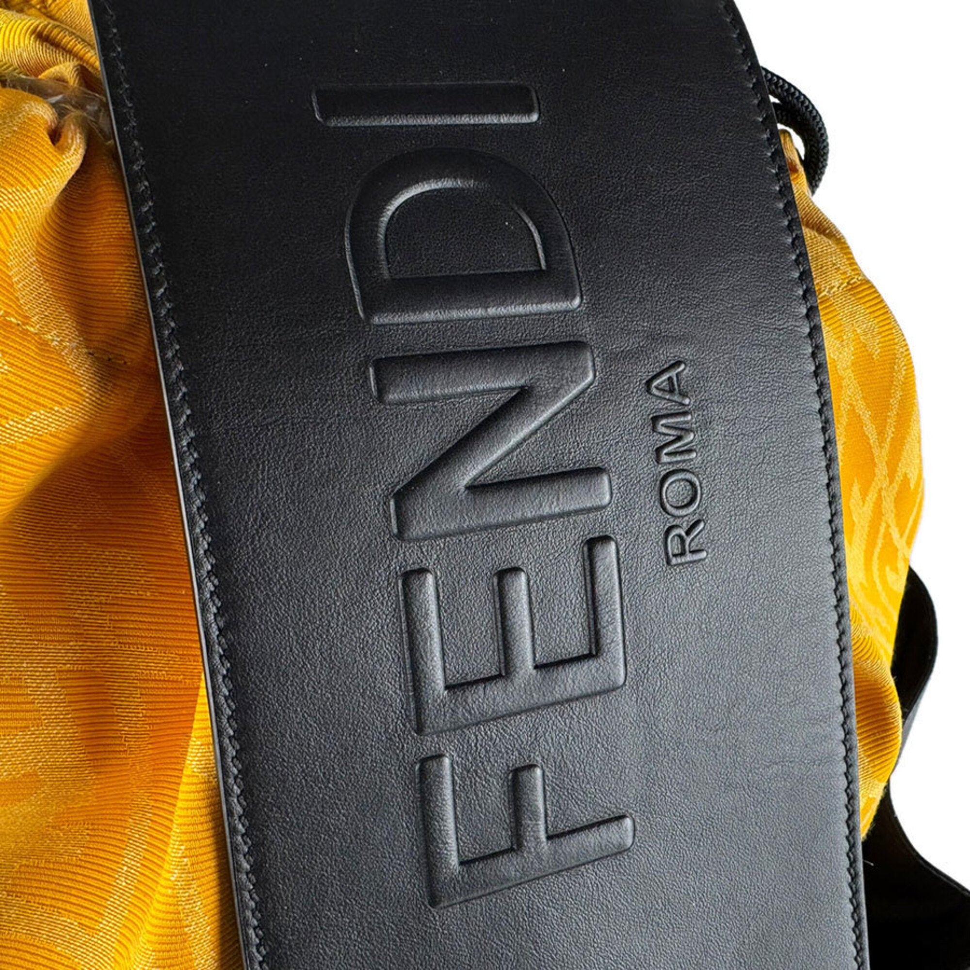 Fendi Black Yellow Nylon Leather Backpack (Pre-Owned)