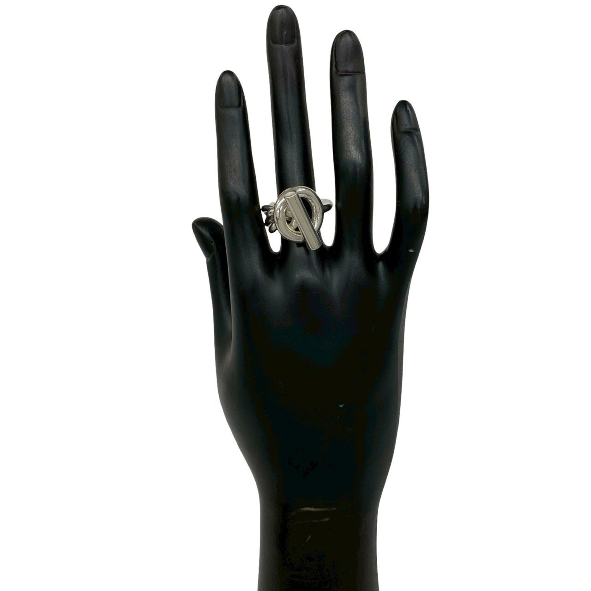Hermes Silver Silver 925 Band Ring (Pre-Owned)