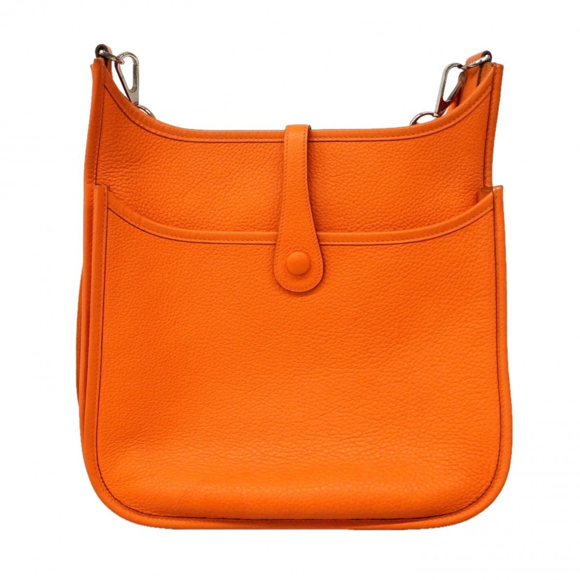 Hermes Silver Taurillon Clemence Leather Shoulder Bag (Pre-Owned)