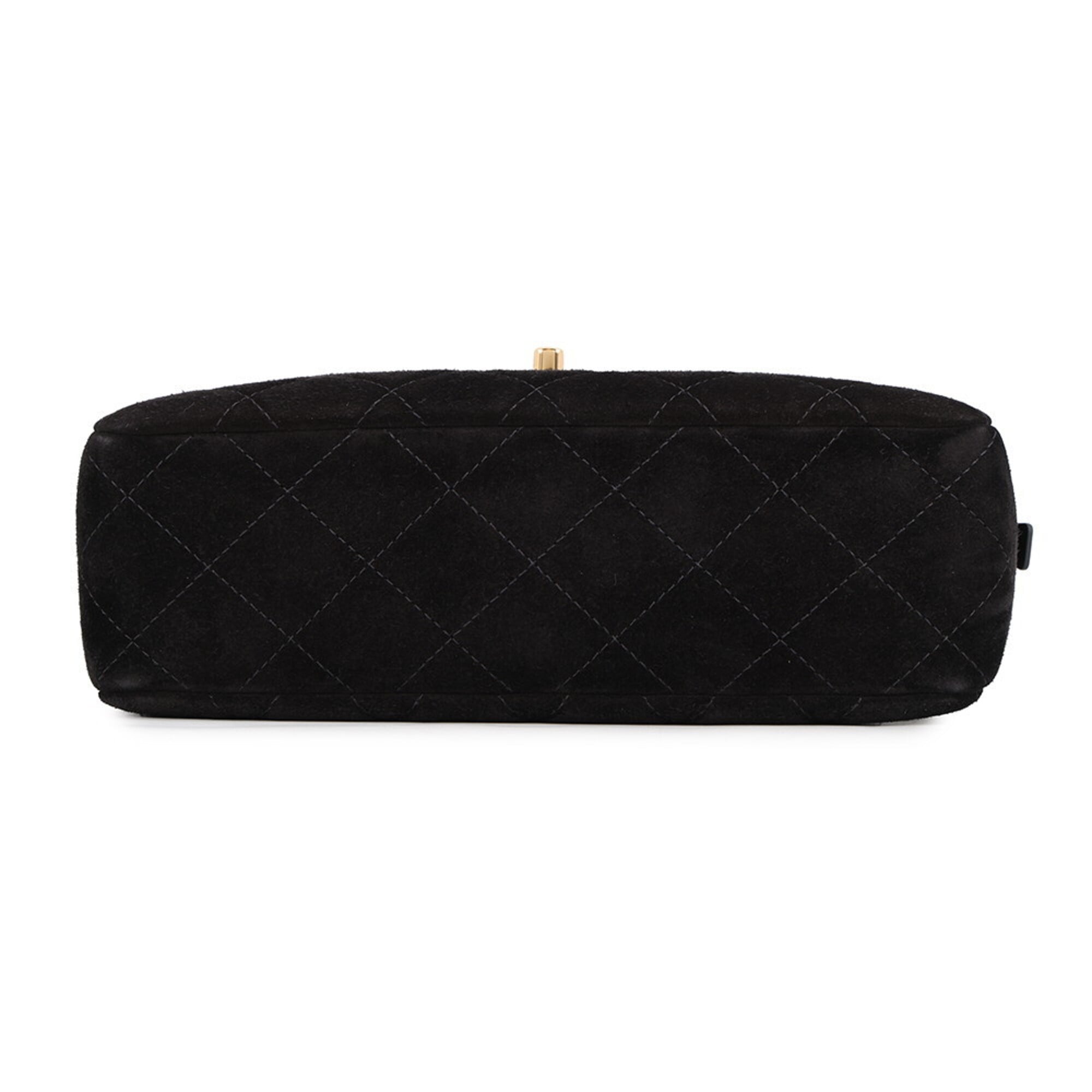 Chanel Black Suede Leather Shoulder Bag (Pre-Owned)