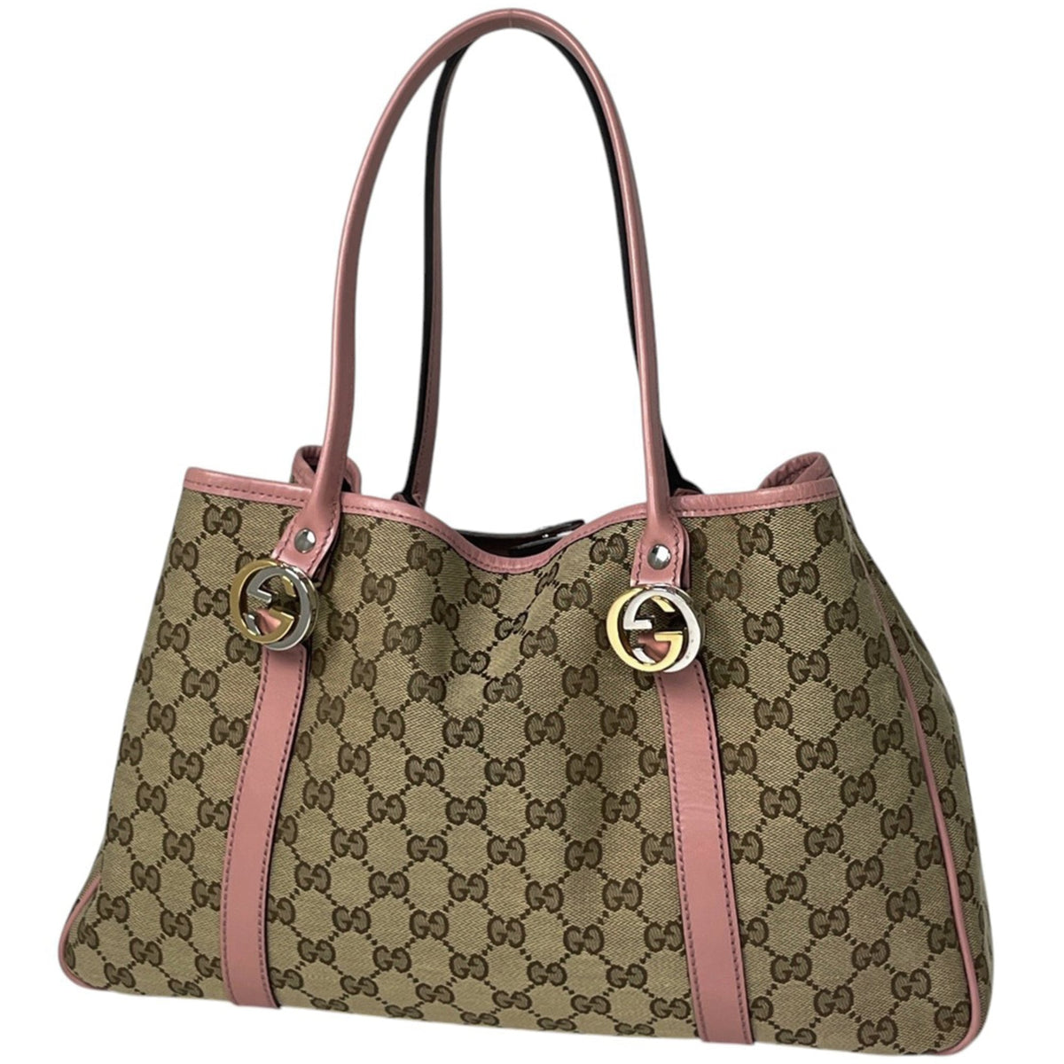 Gucci Gg Canvas Beige Pink Gg Canvas Tote Bag (Pre-Owned)