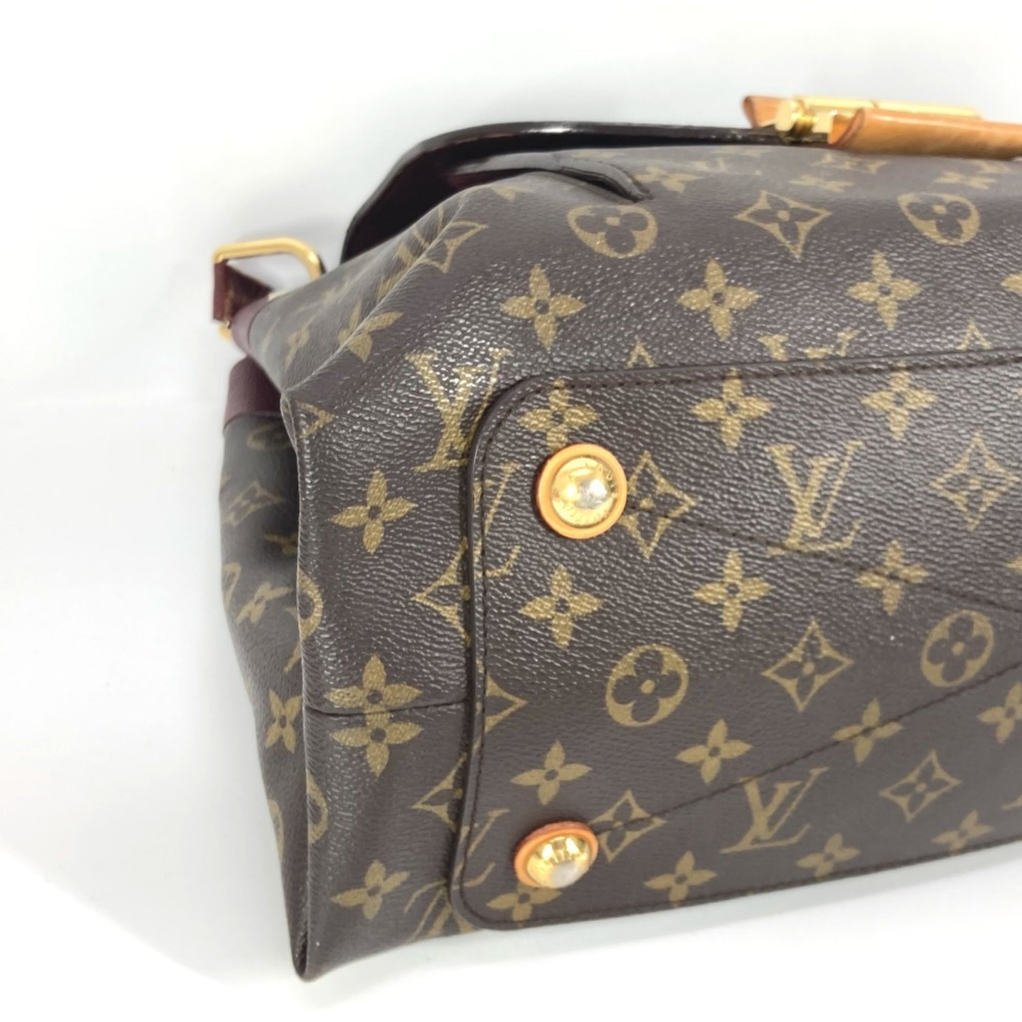 Louis Vuitton Brown Purple Monogram Canvas Shoulder Bag Tote Bag (Pre-Owned)