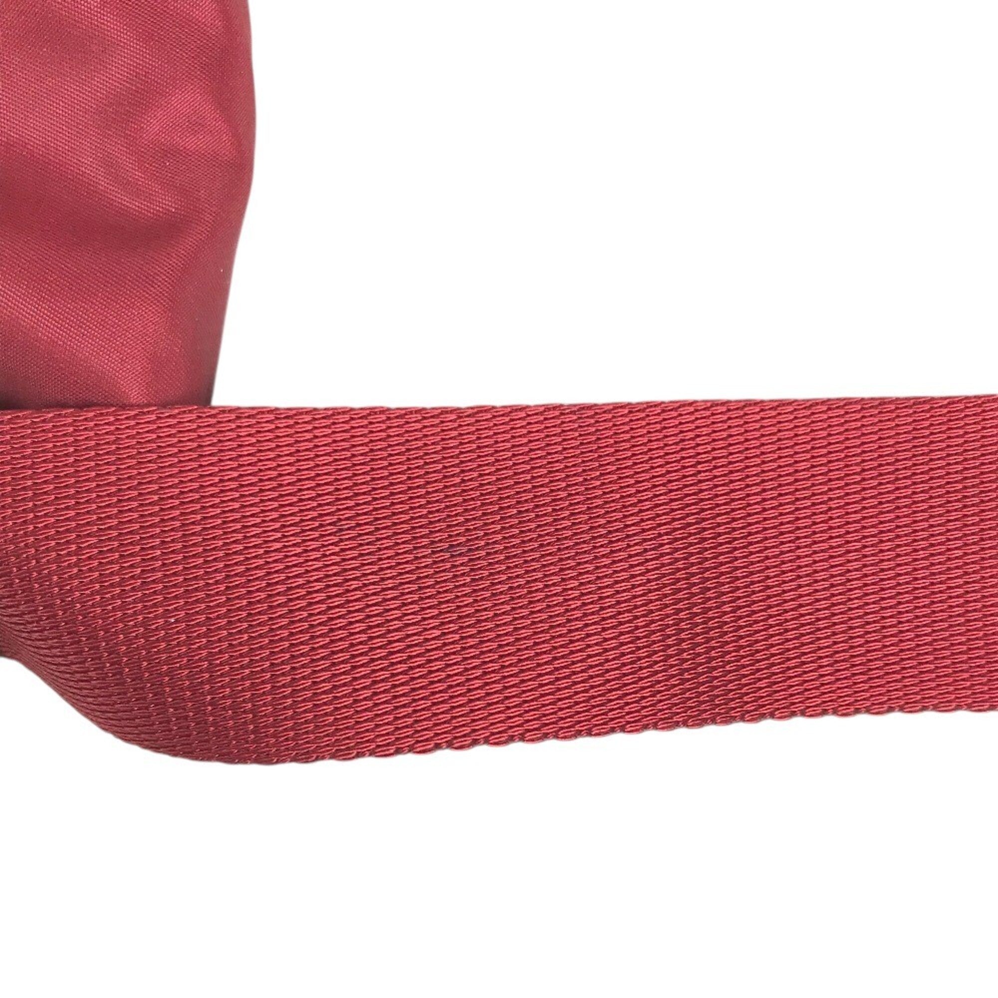 Prada Bordeaux Red Color Nylon Shoulder Bag (Pre-Owned)