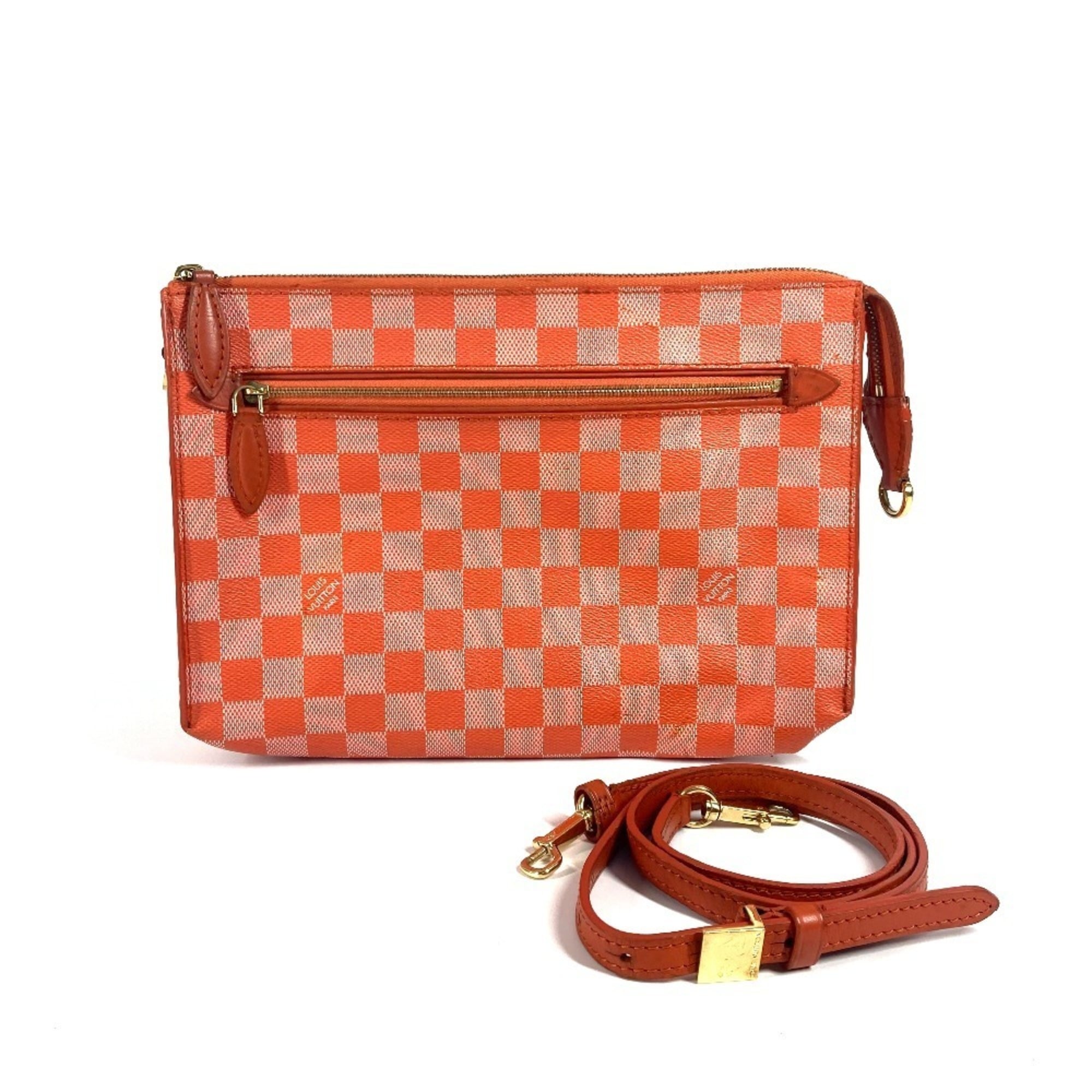 Louis Vuitton Damier Orange Pimont Damier Canvas Clutch Bag Pouch Shoulder Bag (Pre-Owned)
