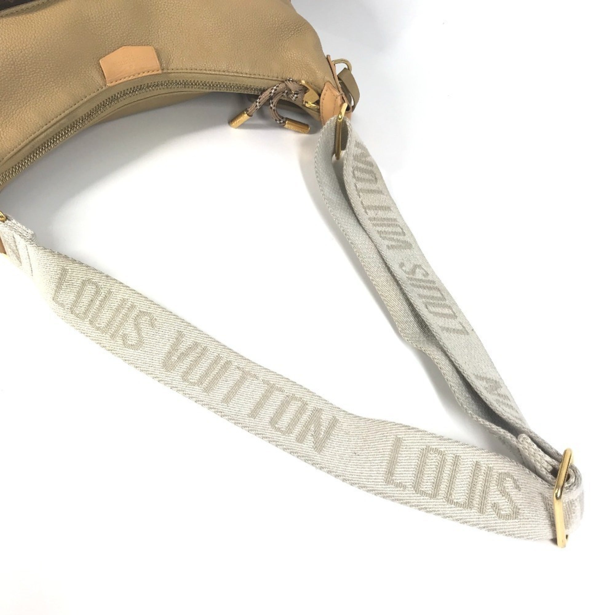 Louis Vuitton Beige Brown Monogram Canvas Leather Shoulder Bag (Pre-Owned)