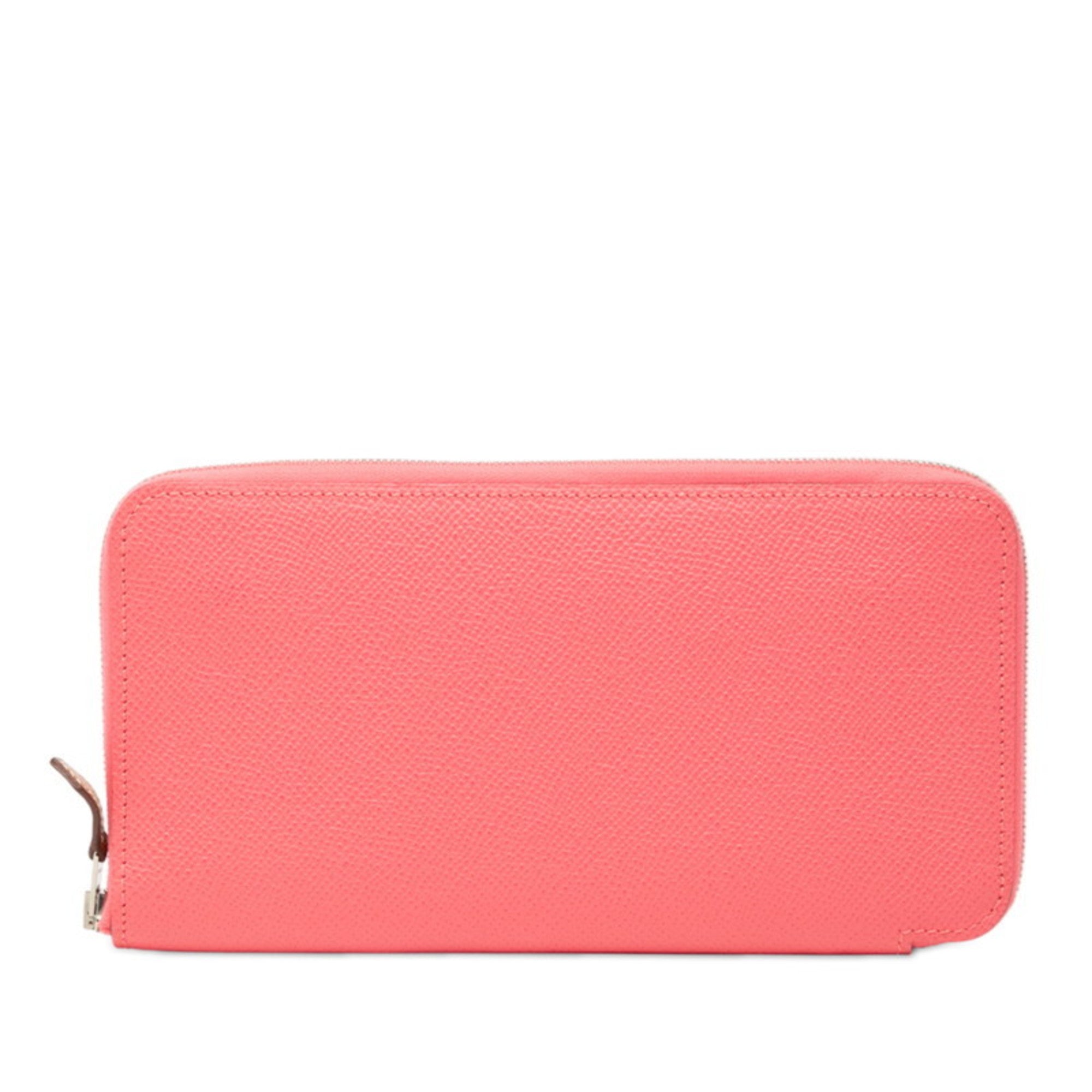 Hermes Orange Pink Rose Azalee Epsom Leather Long Wallet (Bi-Fold) (Pre-Owned)