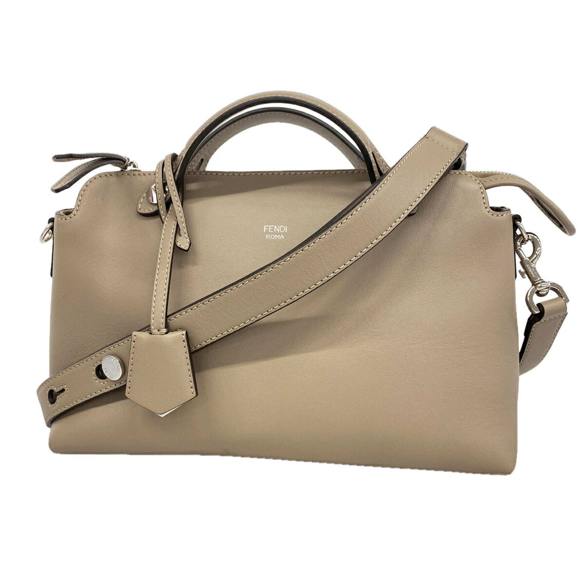 Fendi Gray Leather Handbag (Pre-Owned)