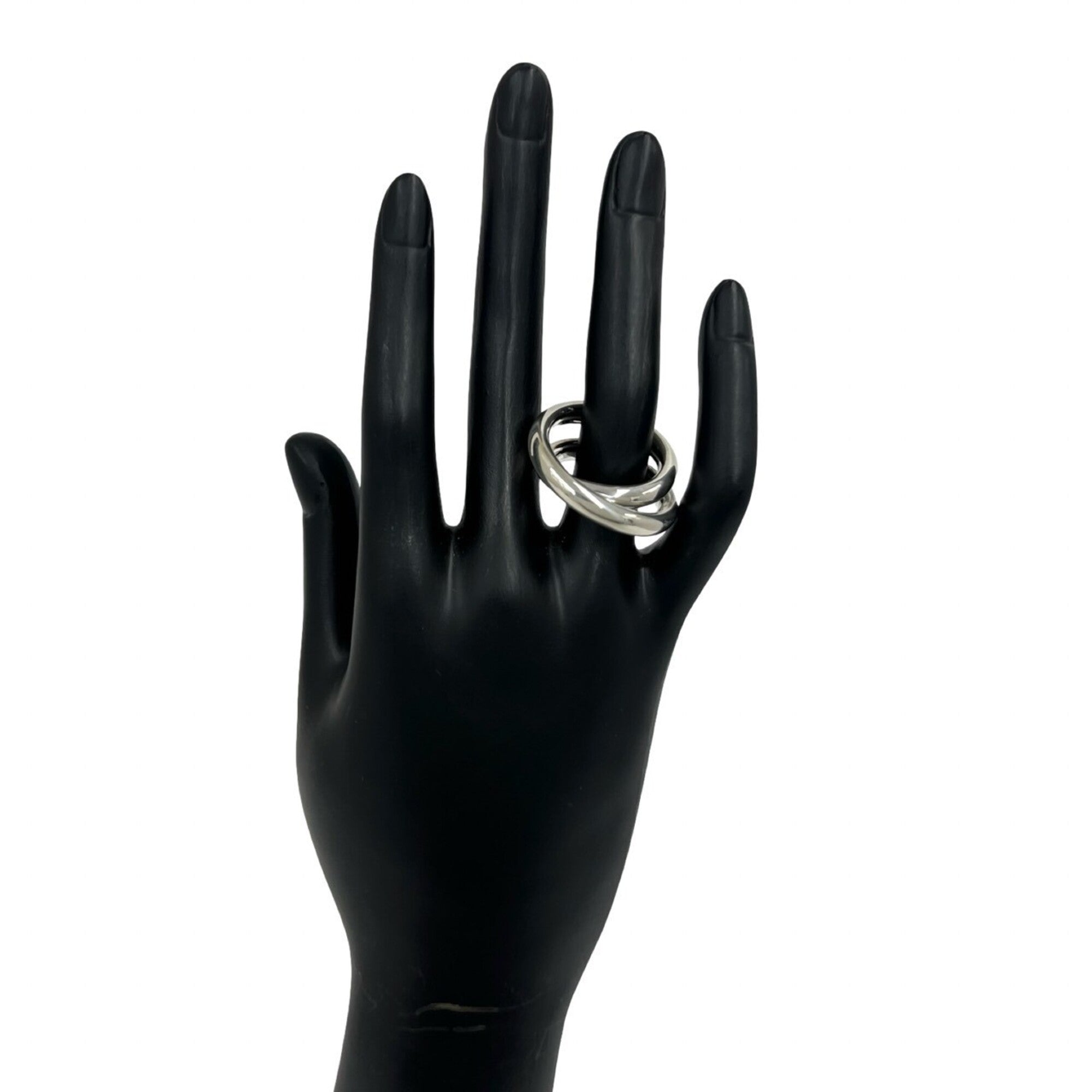 Hermes Silver Silver 925 Band Ring (Pre-Owned)