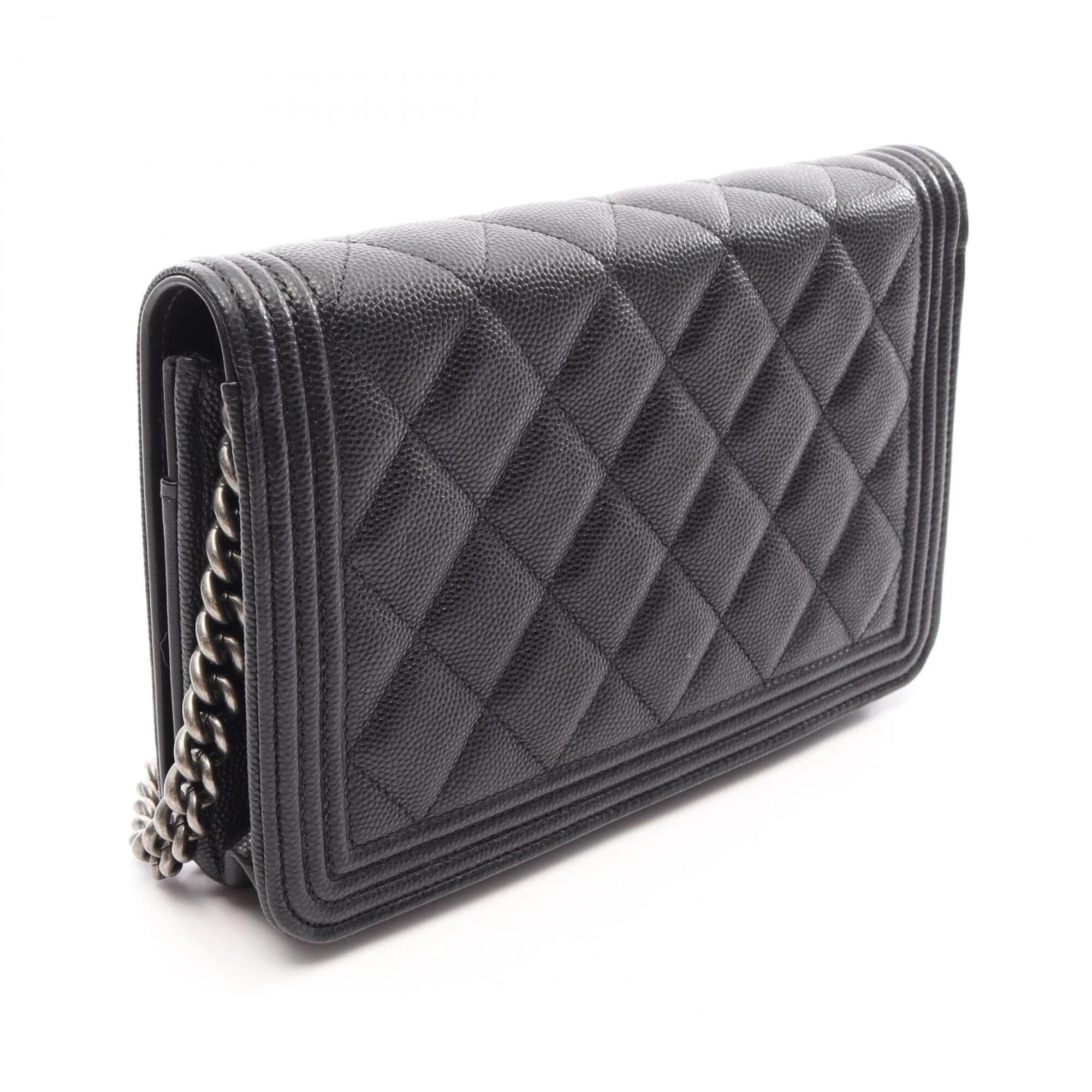 Chanel Black Grained Calfskin Handbag Shoulder Bag (Pre-Owned)