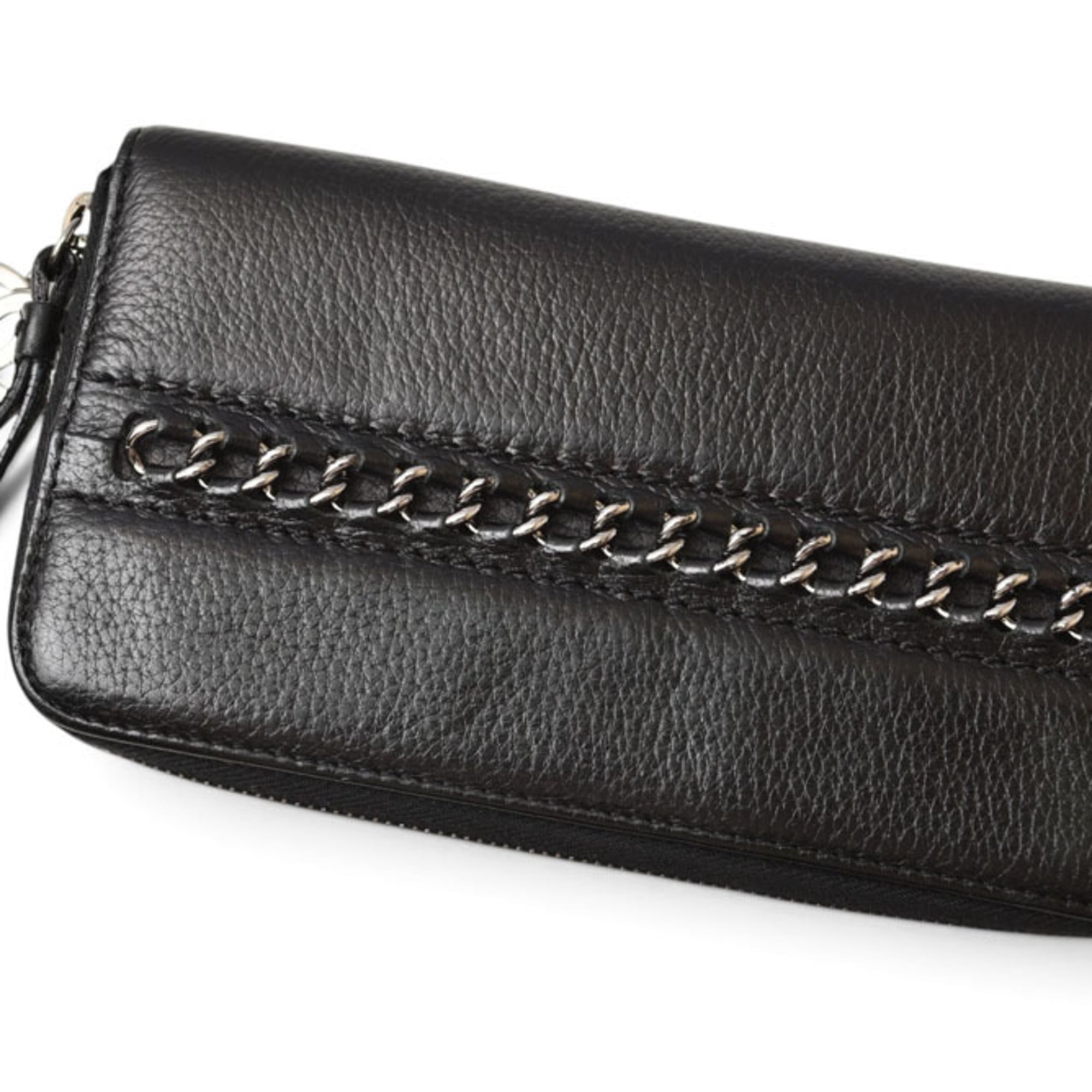 Chanel Black Leather Long Wallet (Bi-Fold) (Pre-Owned)