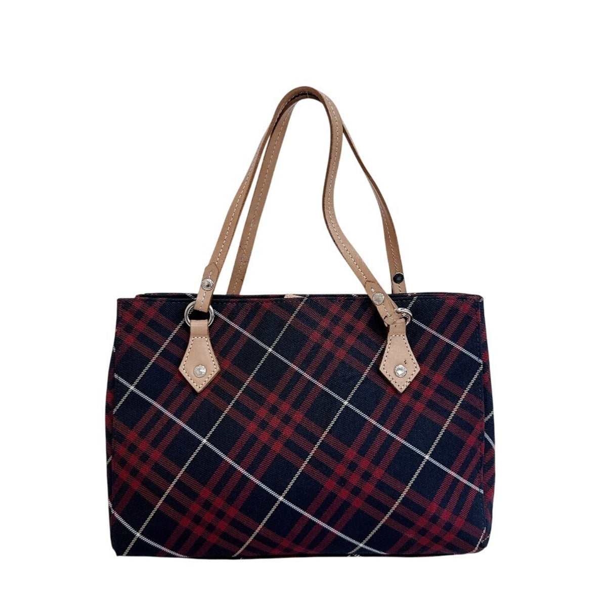 Burberry Red Color Canvas Handbag (Pre-Owned)